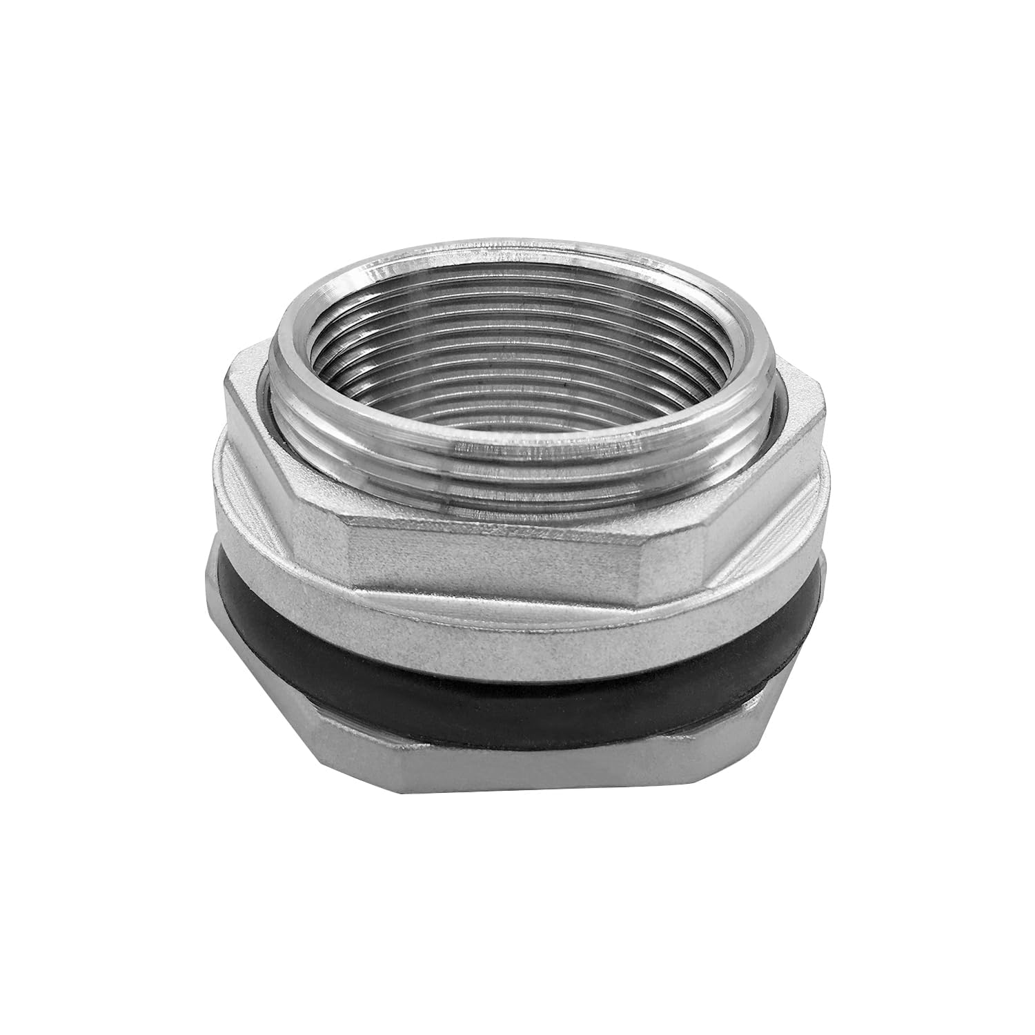 Photo 1 of Fitvell 304 Stainless Steel Bulkhead Water Tank Fitting 1-1/2 Inch Female Thread Compression Bulkhead Adapter for Sink
