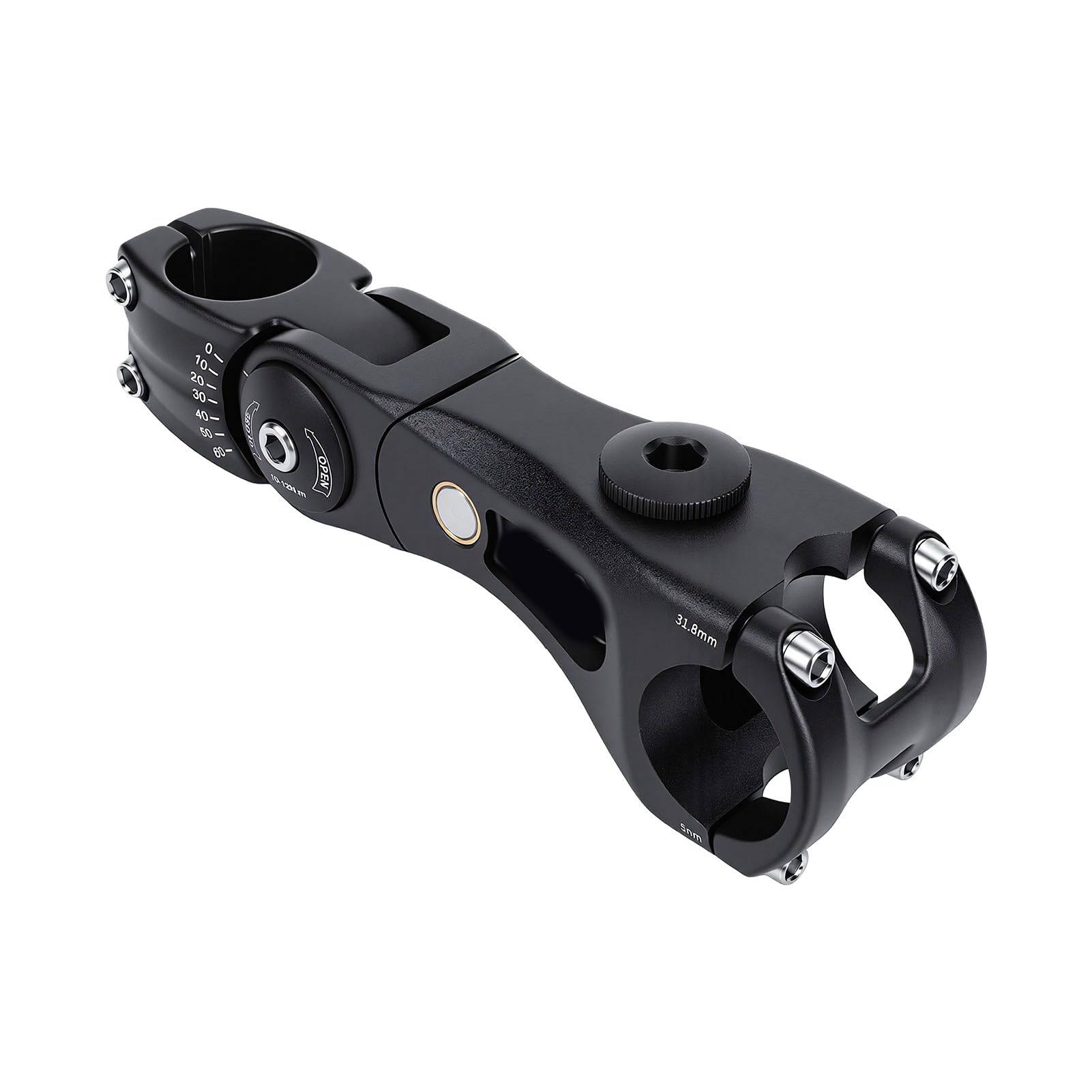 Alomejor Attacco Manubrio Bici con Sospensione Attacco Manubrio Regolabile 31,8 Mm Lega di Alluminio Forgiato 3D con Molle Intercambiabili Angolo di 60 Gradi per Ciclisti di Mountain Bike su Strada