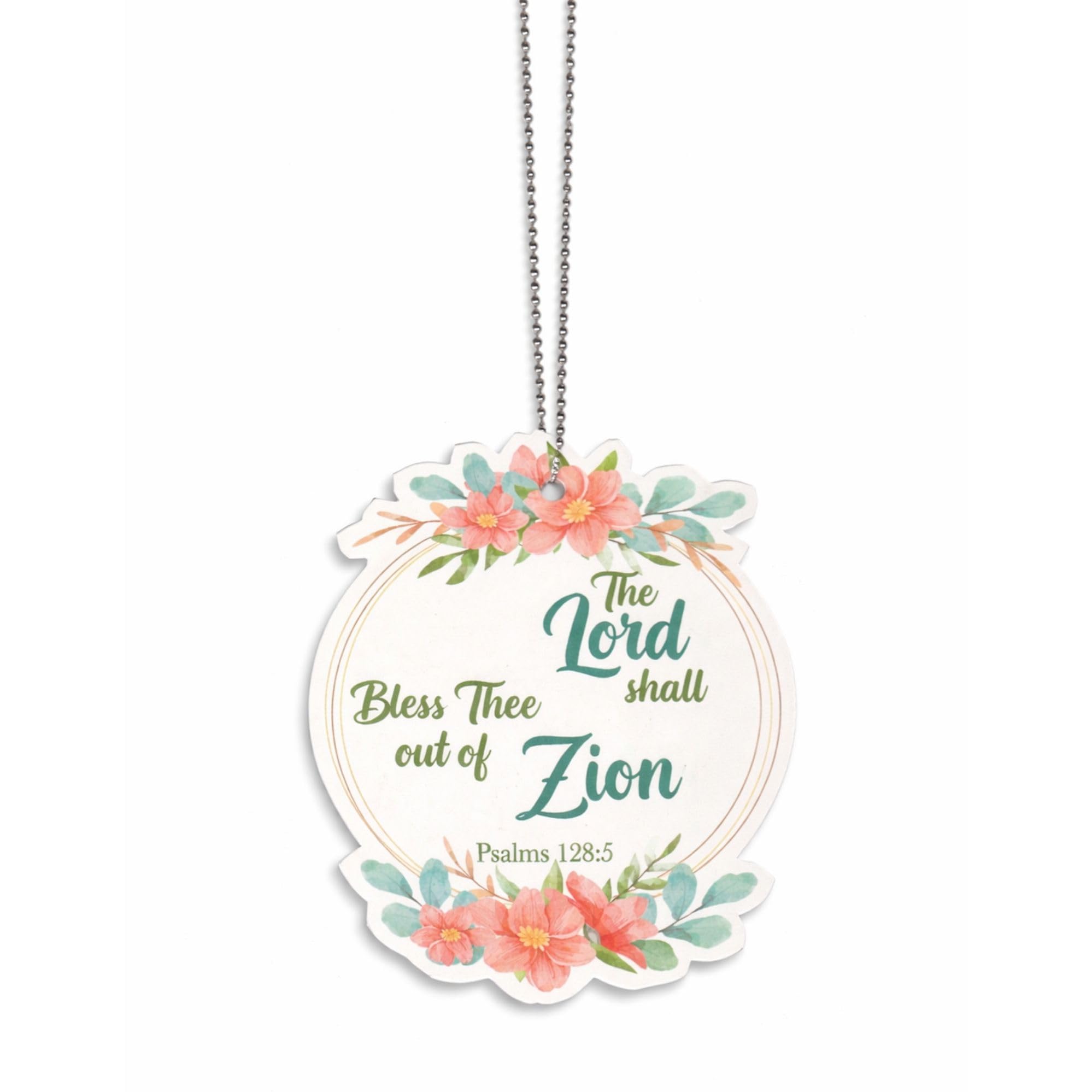 Christian Bible Verse Car Hanging & Home Decor | Metal Chain Hanging | Bible Promise Verse Wall & Prayer Room Decor | Both Christian Gift (Round Floral)-image-38