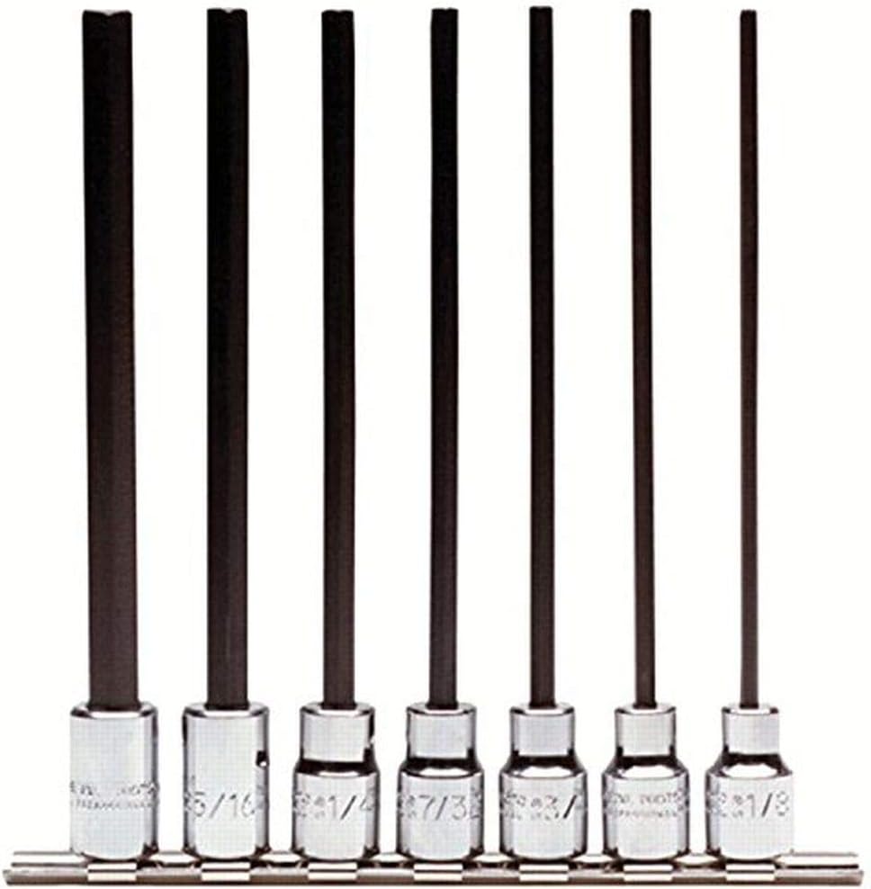 3/8 Drive 7 Piece Extra Long Hex Bit Set