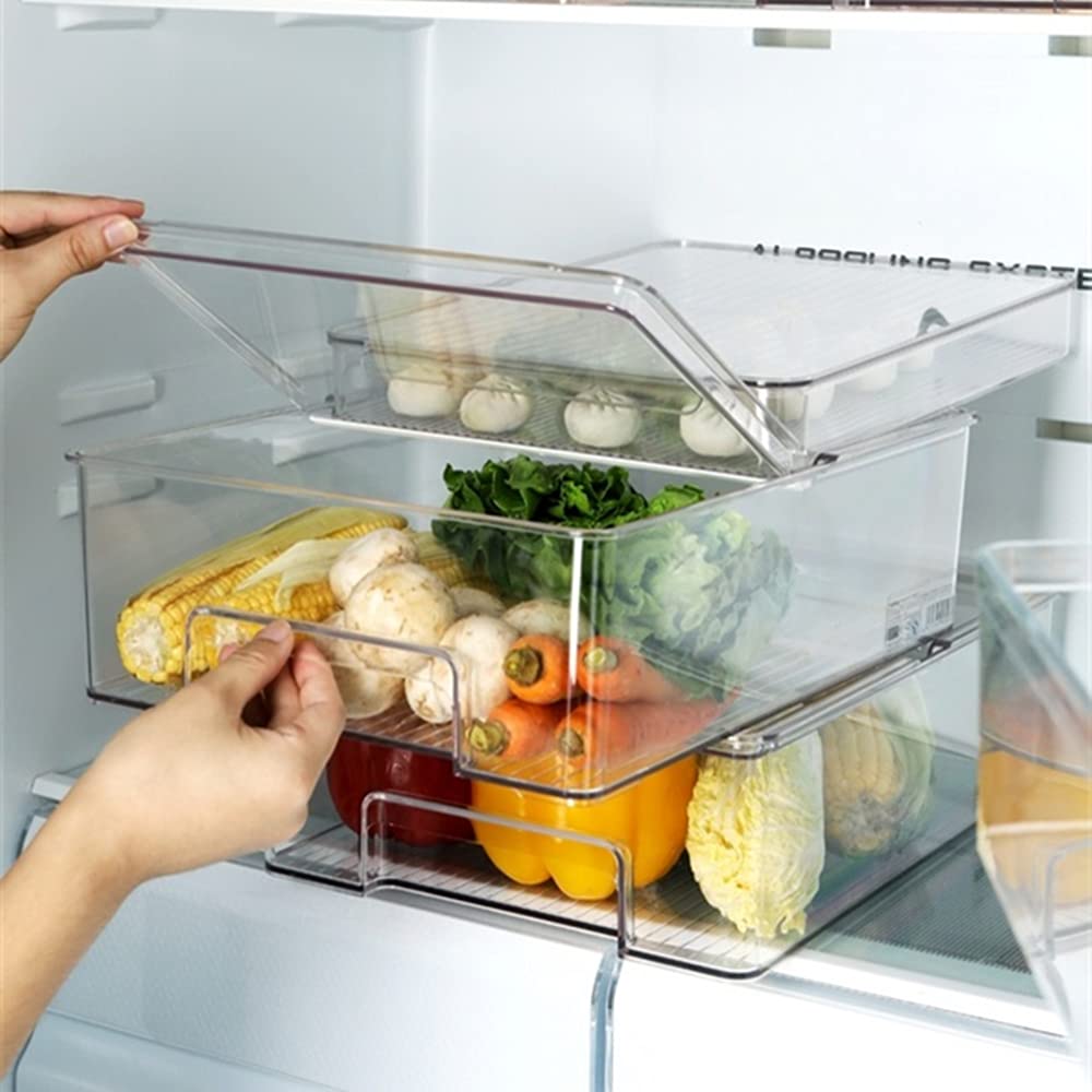 Contenedores para congelador, contenedores de almacenamiento de alimentos, contenedores de refrigerador, organizador de plástico para refrigerador, congelador, despensa, cocina, organizador para 3