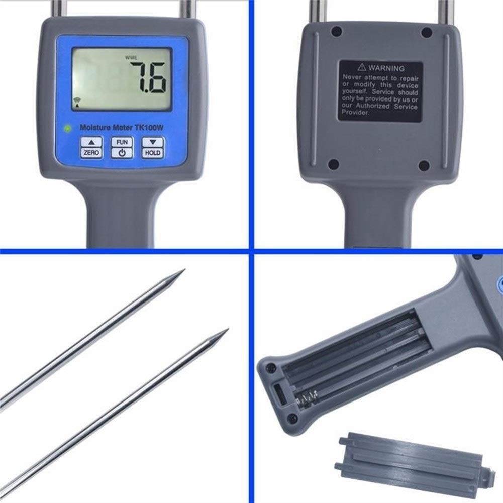 Misuratore di umidità Professionale segatura di Legno Polvere della Balla di Fieno Peat Moisture Meter igrometro TK100W per Giardini, Prato Inglese, Agricoltura Uso