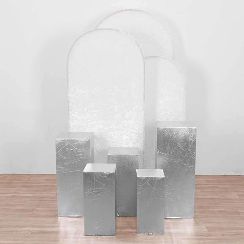 Vista 251 de Efavormart - Juego de 5 fundas de soporte para caja de exhibición cilíndrica de elastano, color negro, fundas elásticas para pilar de pedestal, 160