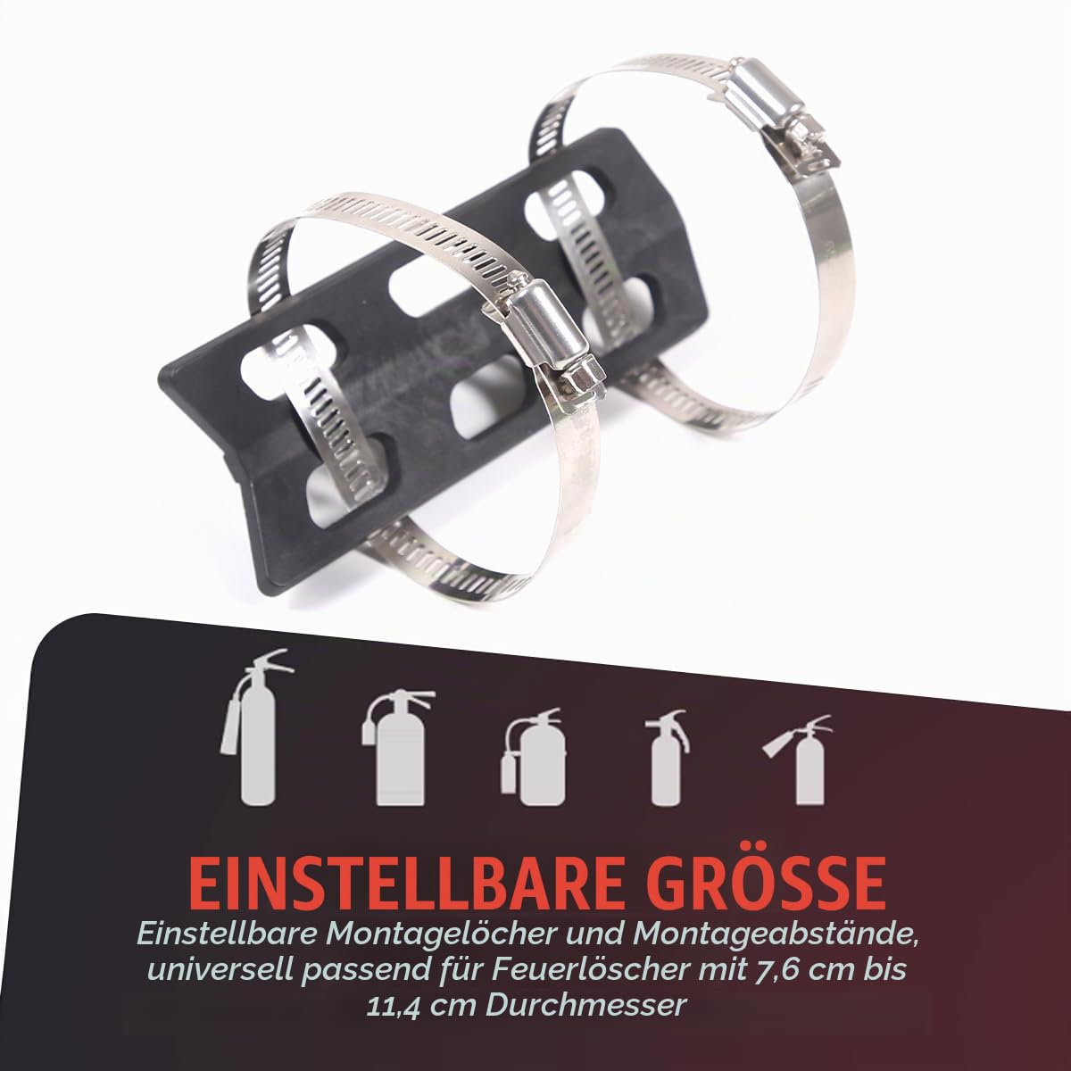 Feuerlöscherhalter für BMW 3er (2005-2012) / Importierte 2er Cabrio (2014-2017), Beifahrersitz, Aluminium + Kohlenstoffstahl, Schwarz, 1 Stück