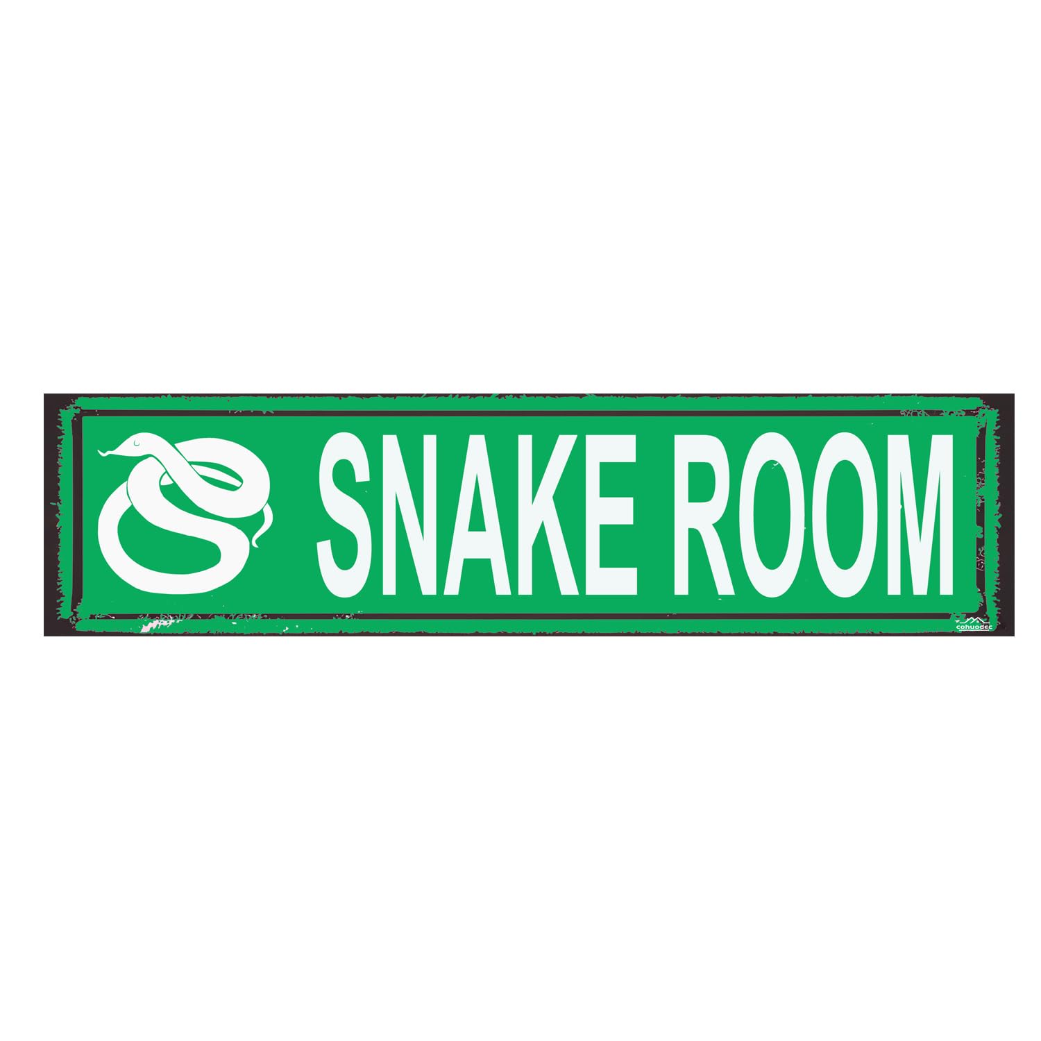 Snake Room Rustic Metal Sign - Reptile Keeper Wall Decor,4x16 Inch Vintage Terrarium Plaque