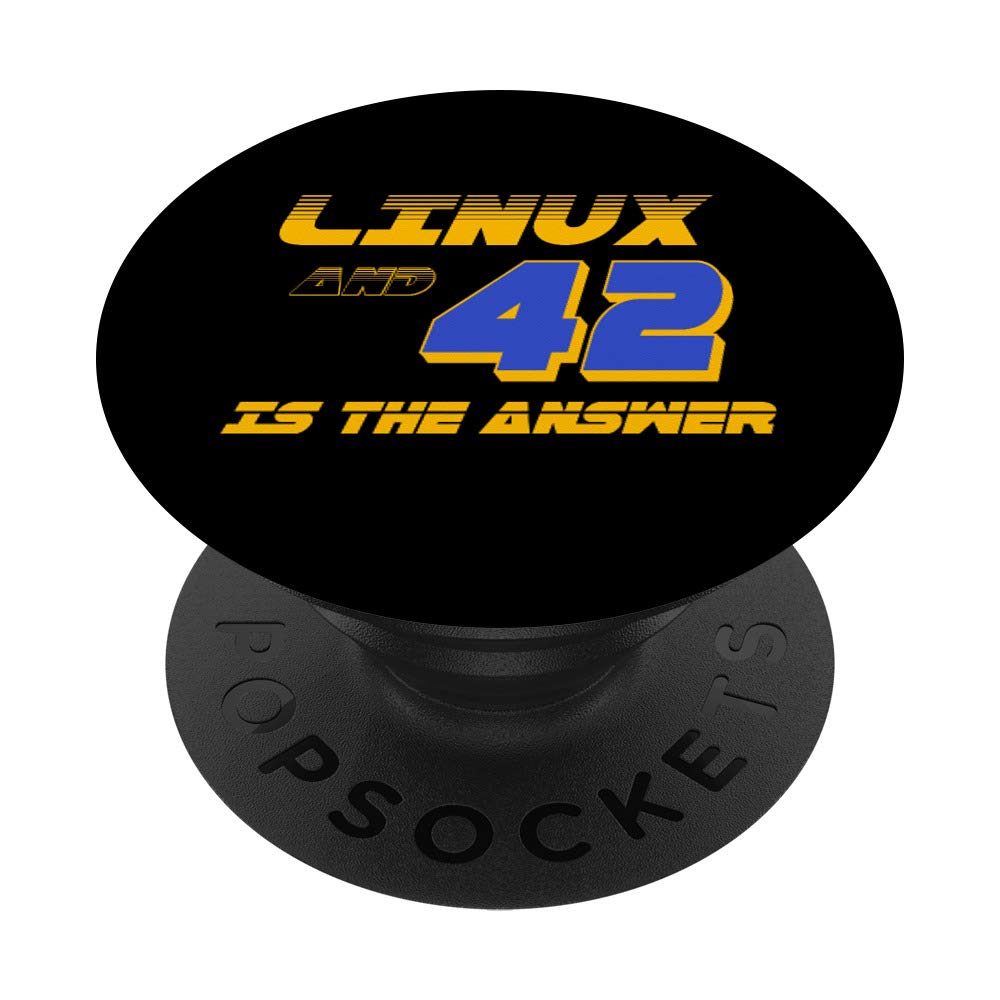 Linux and 42 is the Answer Funny Linux Computer Humor PopSockets PopGrip: Swappable Grip for Phones & Tablets