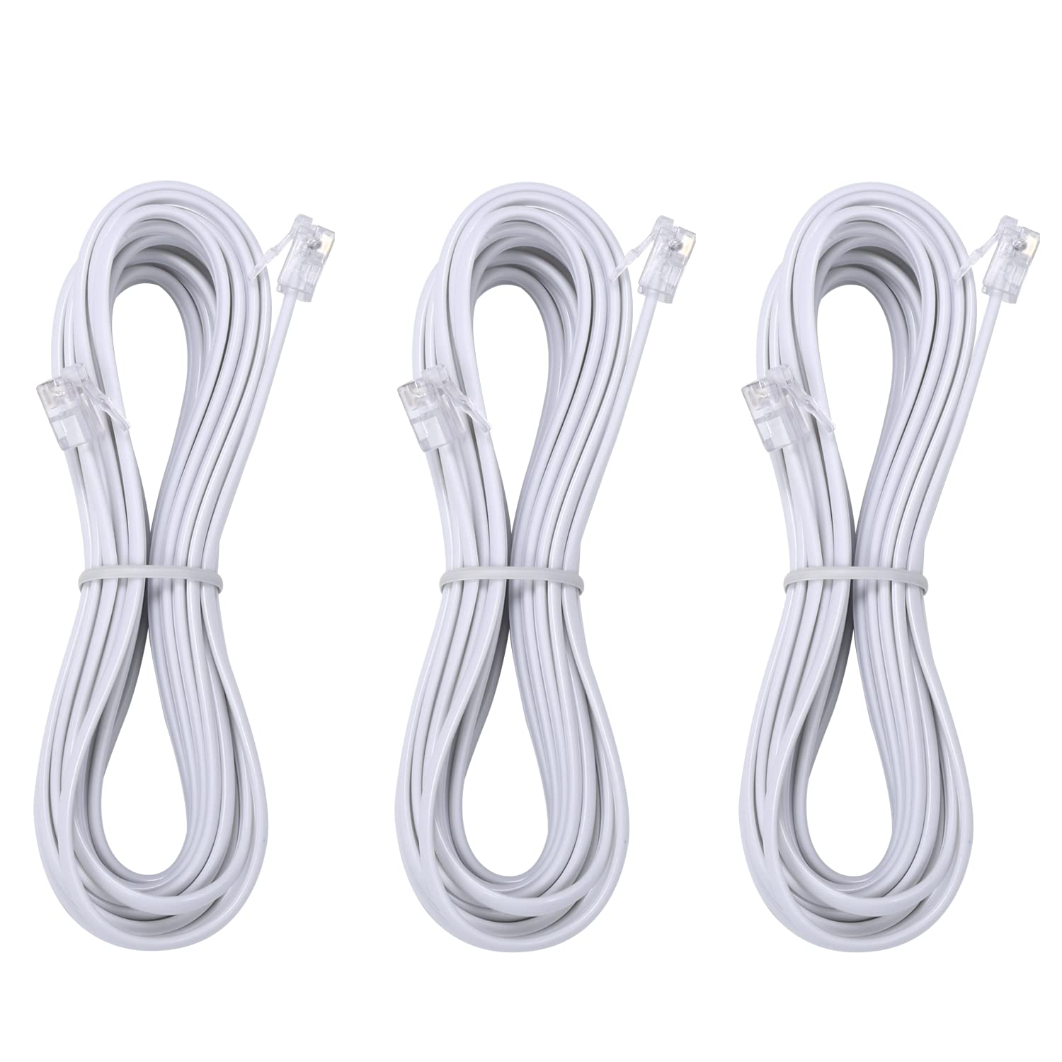 6Feet Telephone landline Extension Cord Cable Cord with Standard RJ11