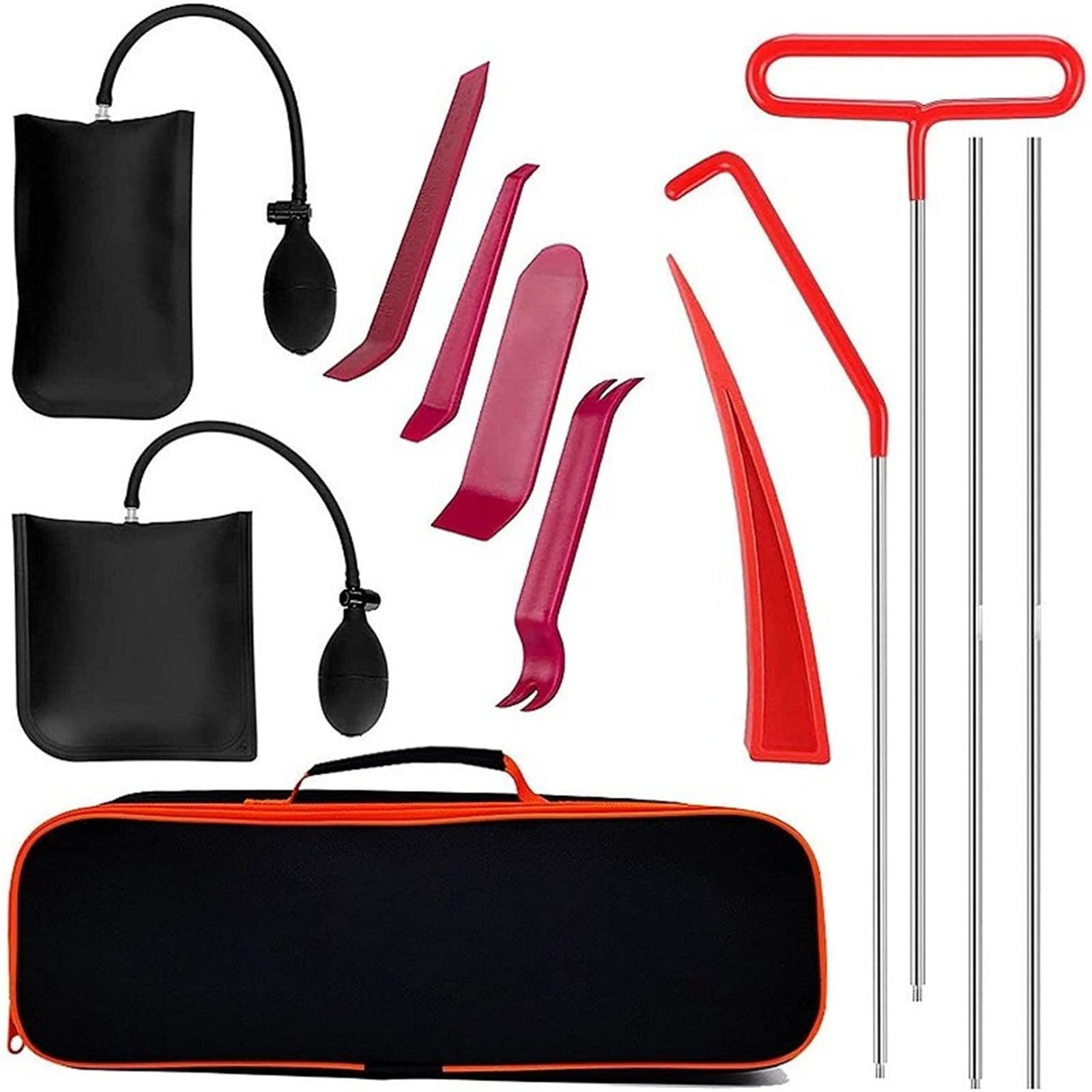 Car Truck Tool Kit Door Open Grabber Lockout Lock Pick Set Long Range Reach Hooking Key Lost Non-Marring Air Wedge Bag Pump