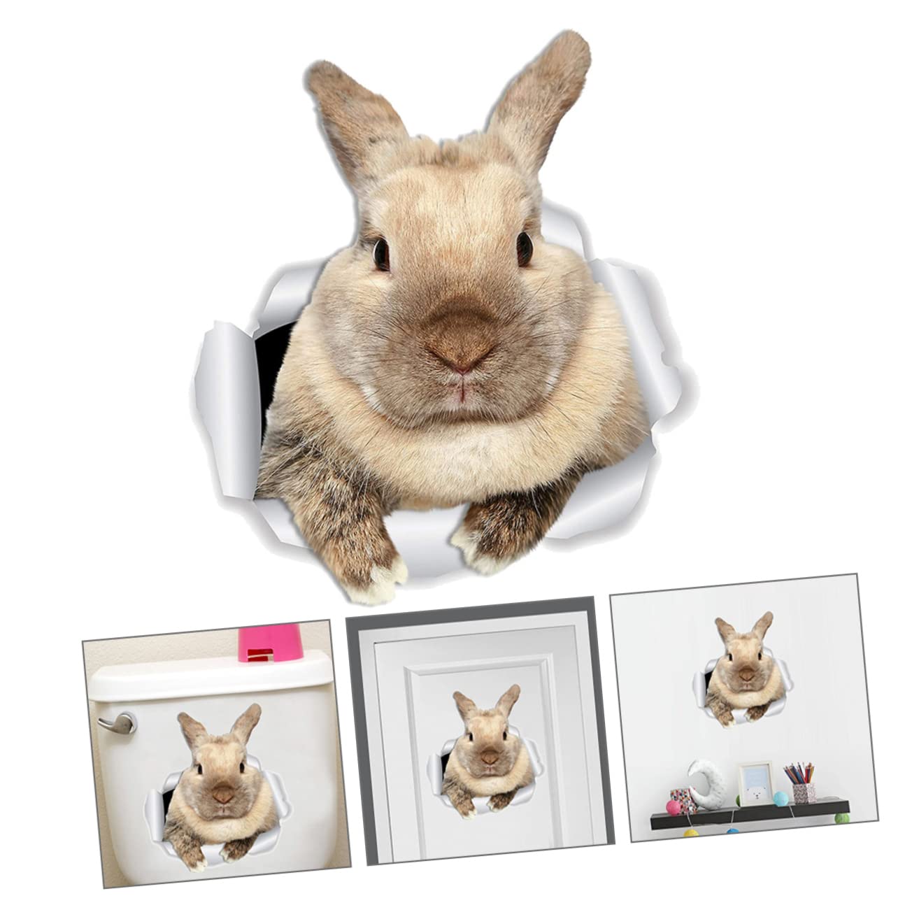 TOYANDONA 3hojas Pegatina De Pared De Conejo Adorable Decoración Infantil Autoadhesiva Para Habitaciones Fácil De Usar y Reutilizable Accesorios De Casa Para Estilo Refrescante y