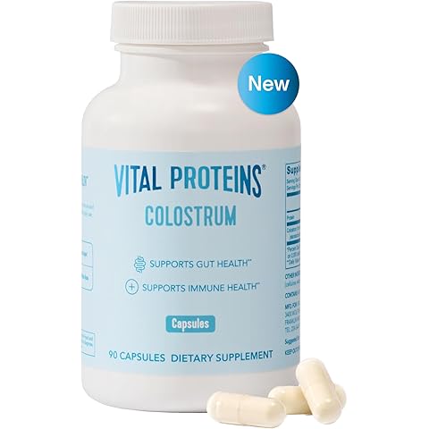 Vital Proteins Bovine Colostrum Supplement 90 Capsules for Gut Health, Immune Support with 40% IgG Premium Bovine Colostrum Superfood, Unflavored, 30 Servings