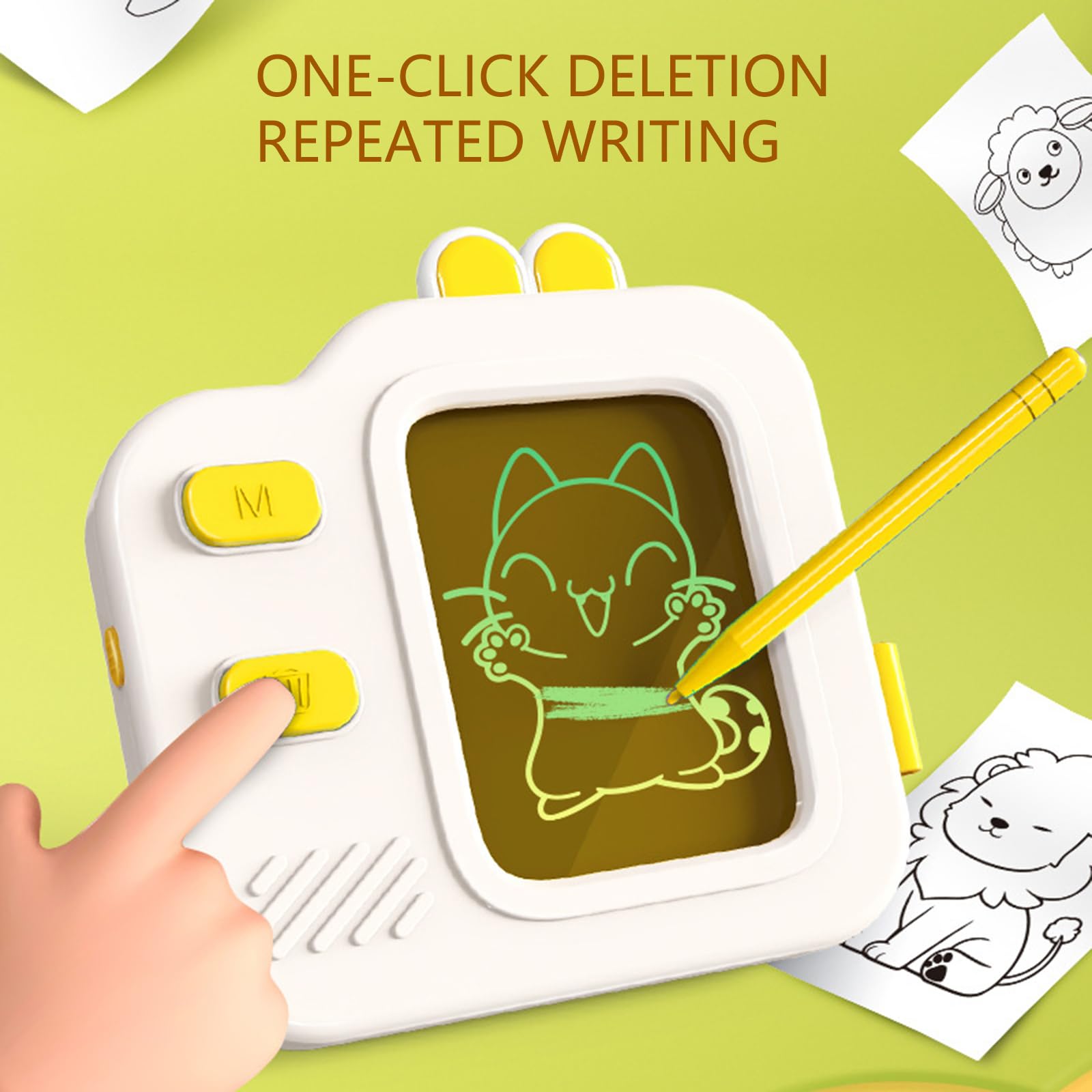 Generisch LCD Schreibtafel mit doppelseitigen Karteikarten für, interaktives Sprachenlernen, pädagogisches Geschenk für Vorschulkinder, Sprachlerntablett