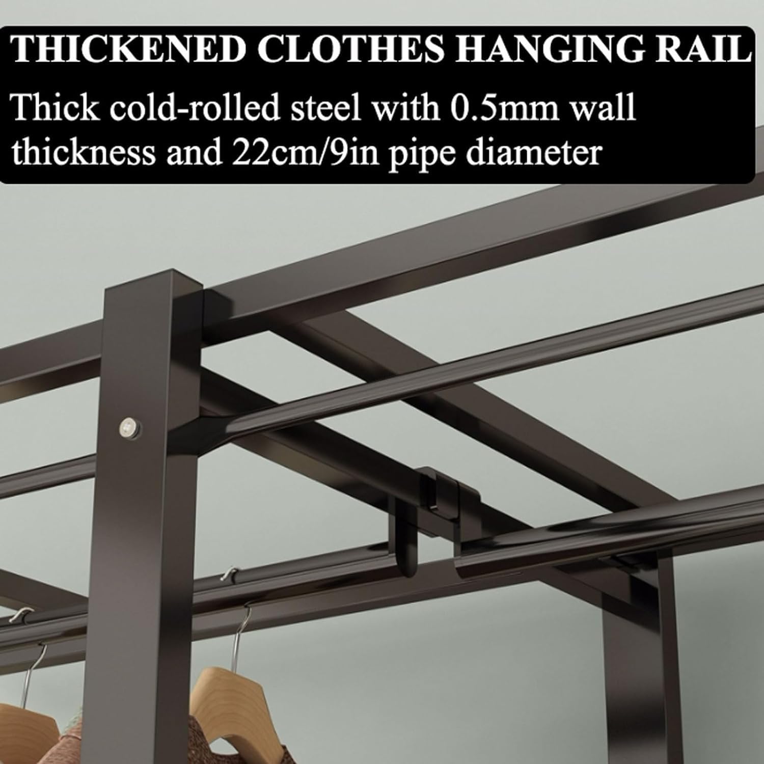 Foldable Wardrobe Closet Fabric Clothes Closet Steel Fashion Portable Wardrobe for Bedroom Hanging Saves Space Large Closet, L:126cm/50in