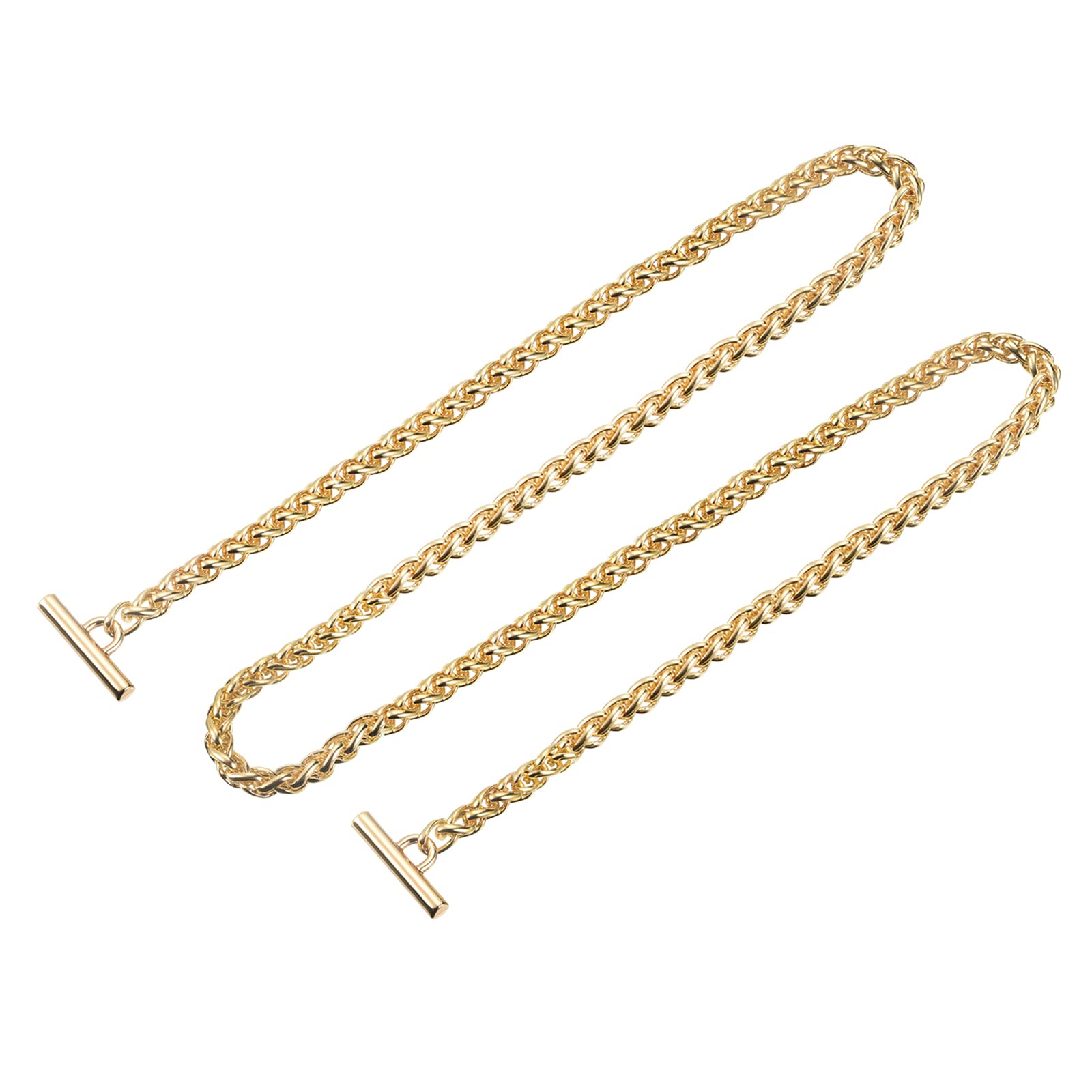 uxcell Iron Flat Chain Strap, 47" Handbag Chains Accessories Purse Chain Straps with Toggle Clasps for Shoulder Bags Cross Body DIY, Gold Tone