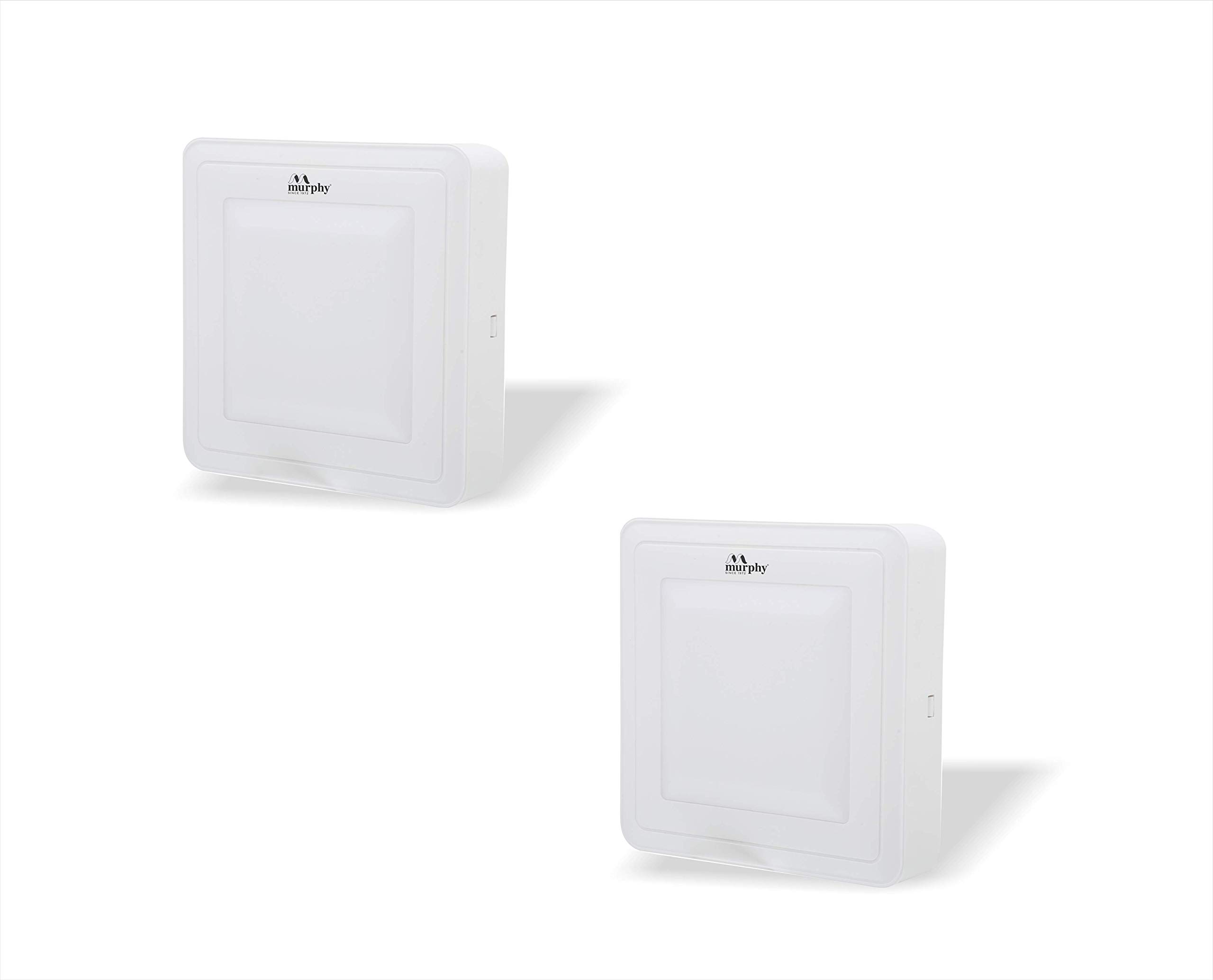 Murphy 15W Vega LED Square Surface Panel Light (Cool White, Pack of 2,Plastic)