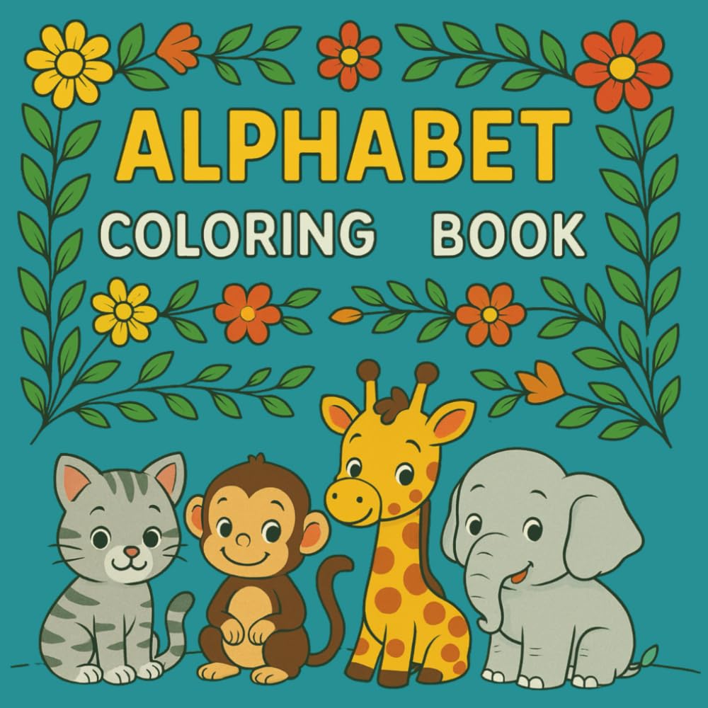 Alphabet: Simple Letters & Animals Coloring Book
