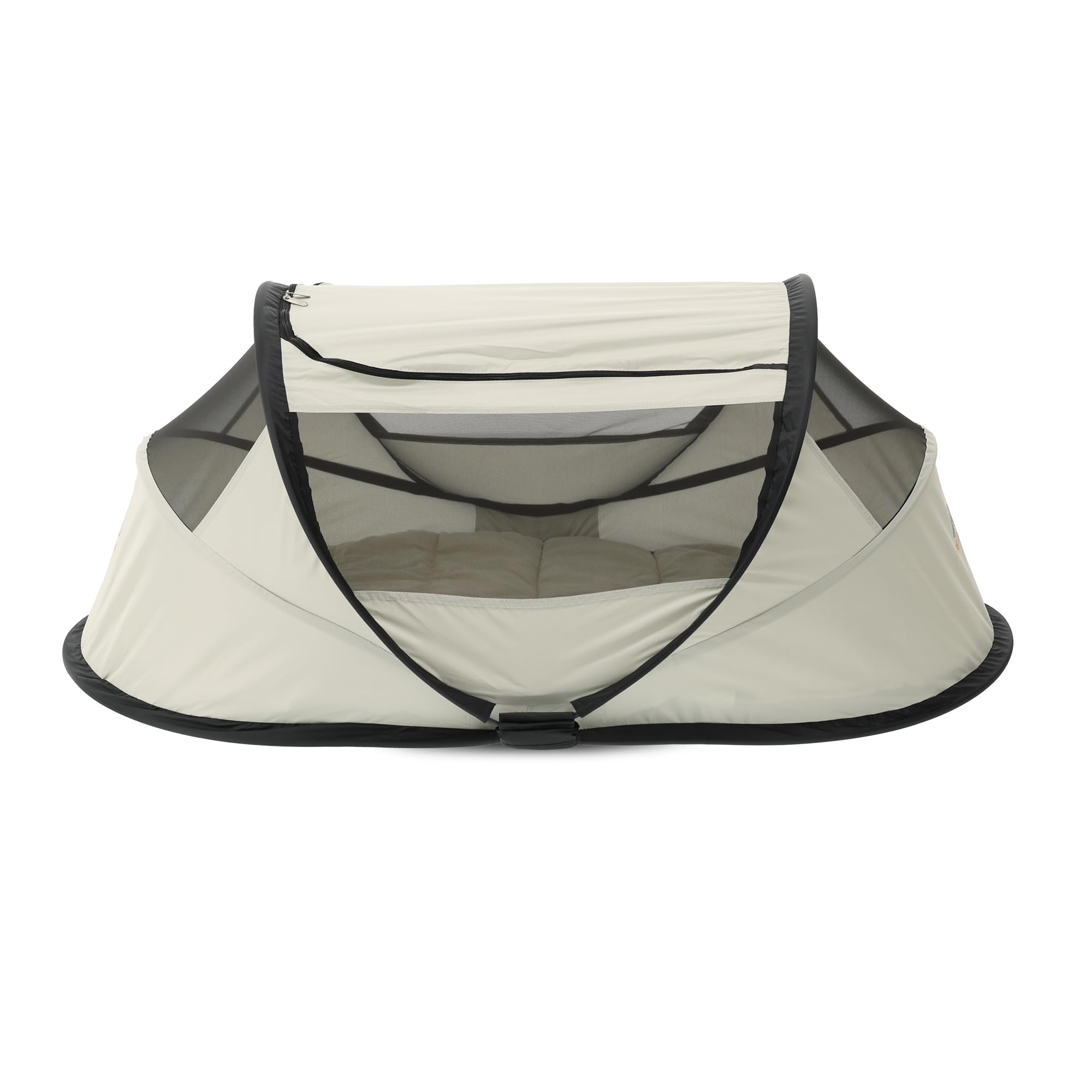Deryan Lettino da viaggio per bambini a partire dalla nascita fino a 2,5 anni – Tenda pop-up in 2 secondi – con zanzariera e borsa da viaggio – 76 x 46 x 117 cm (avorio)