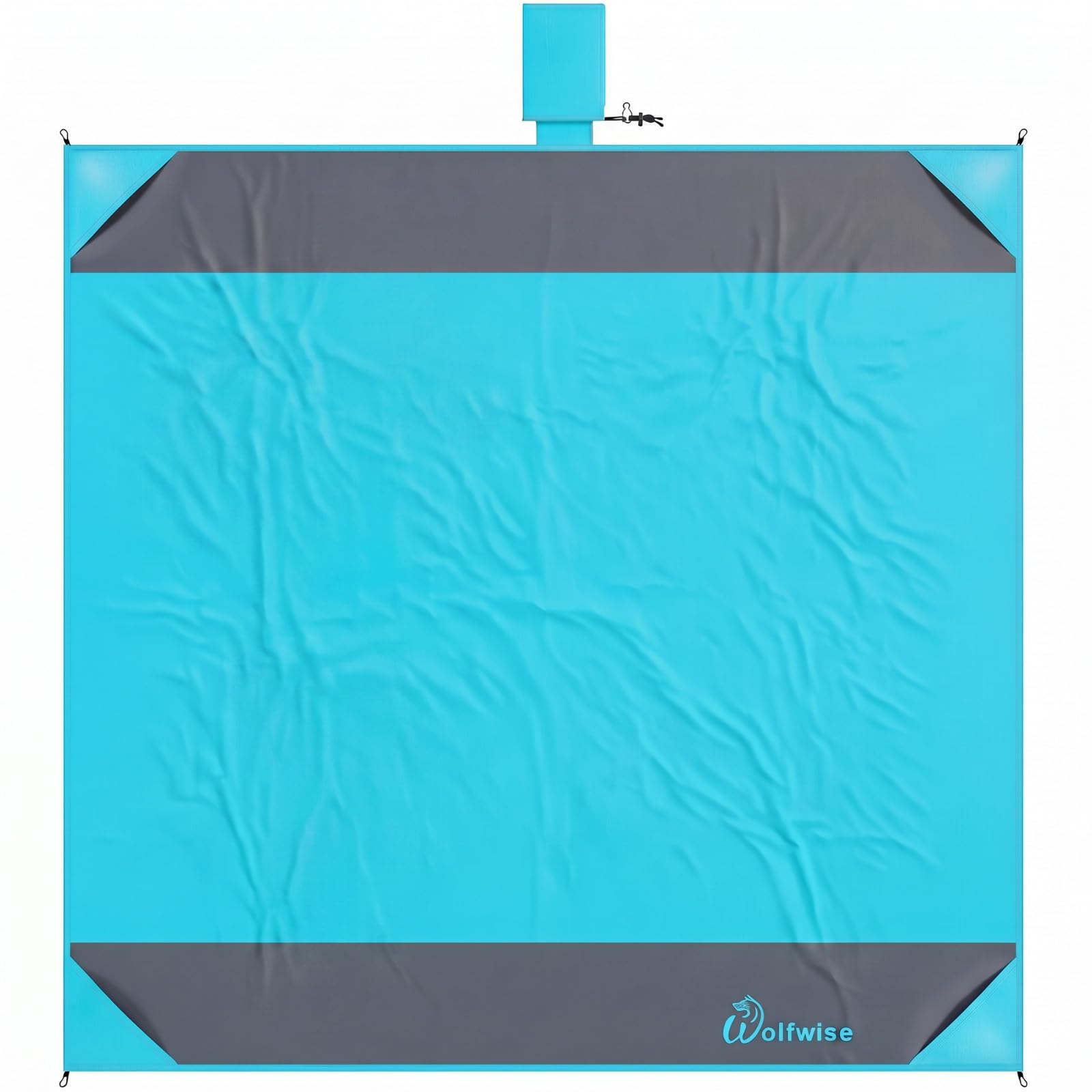 WolfWise Telo da Mare Impermeabile Antisabbia 198x205cm Blu