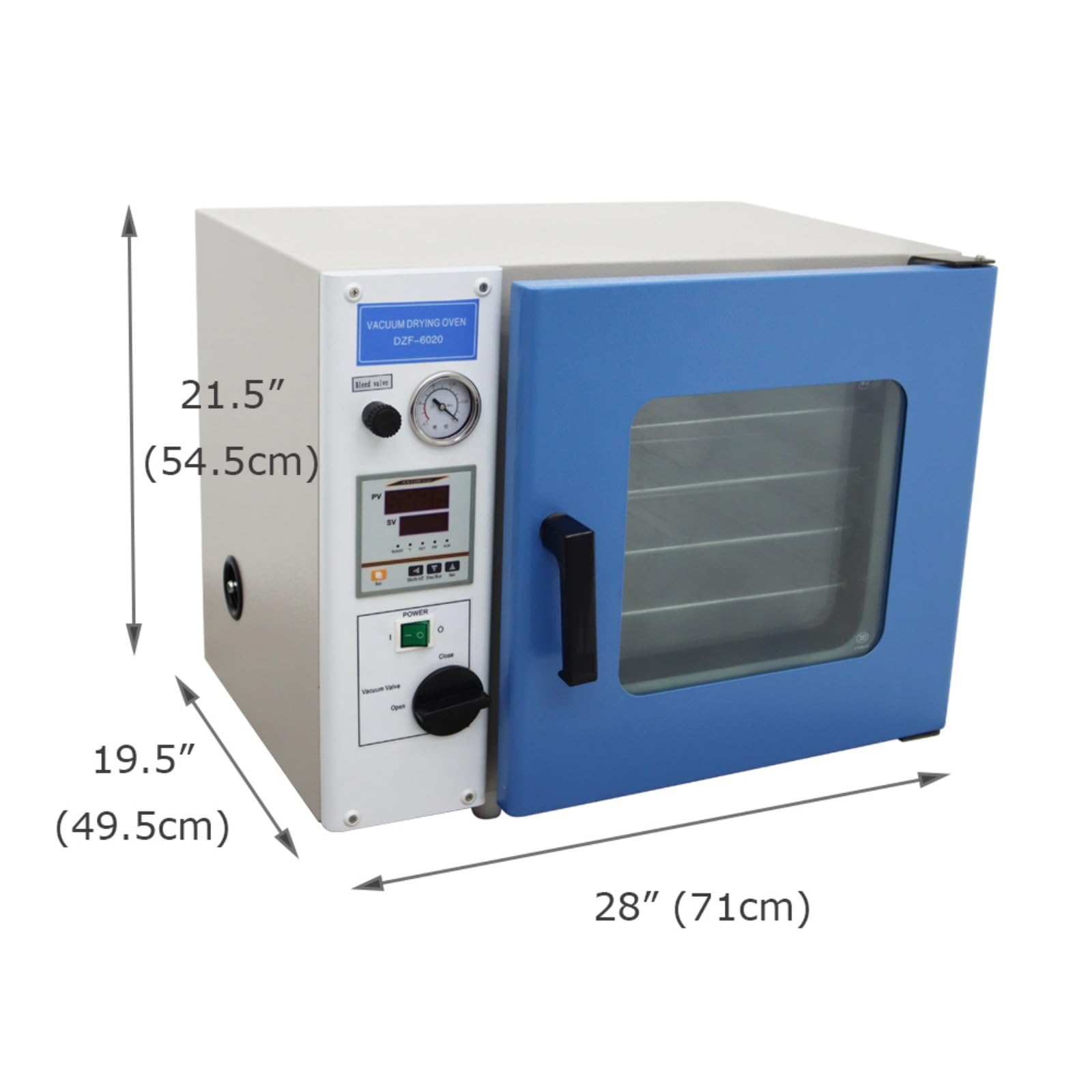 BEILOCKERY 0.9 Cu Ft Digital Vacuum Drying Oven 50-250? Temperature Control Vacuum Oven Digital Lab Oven 11.8 X 11.8 X 10.8 inches Chamber 4 Shelves 110V 1KW