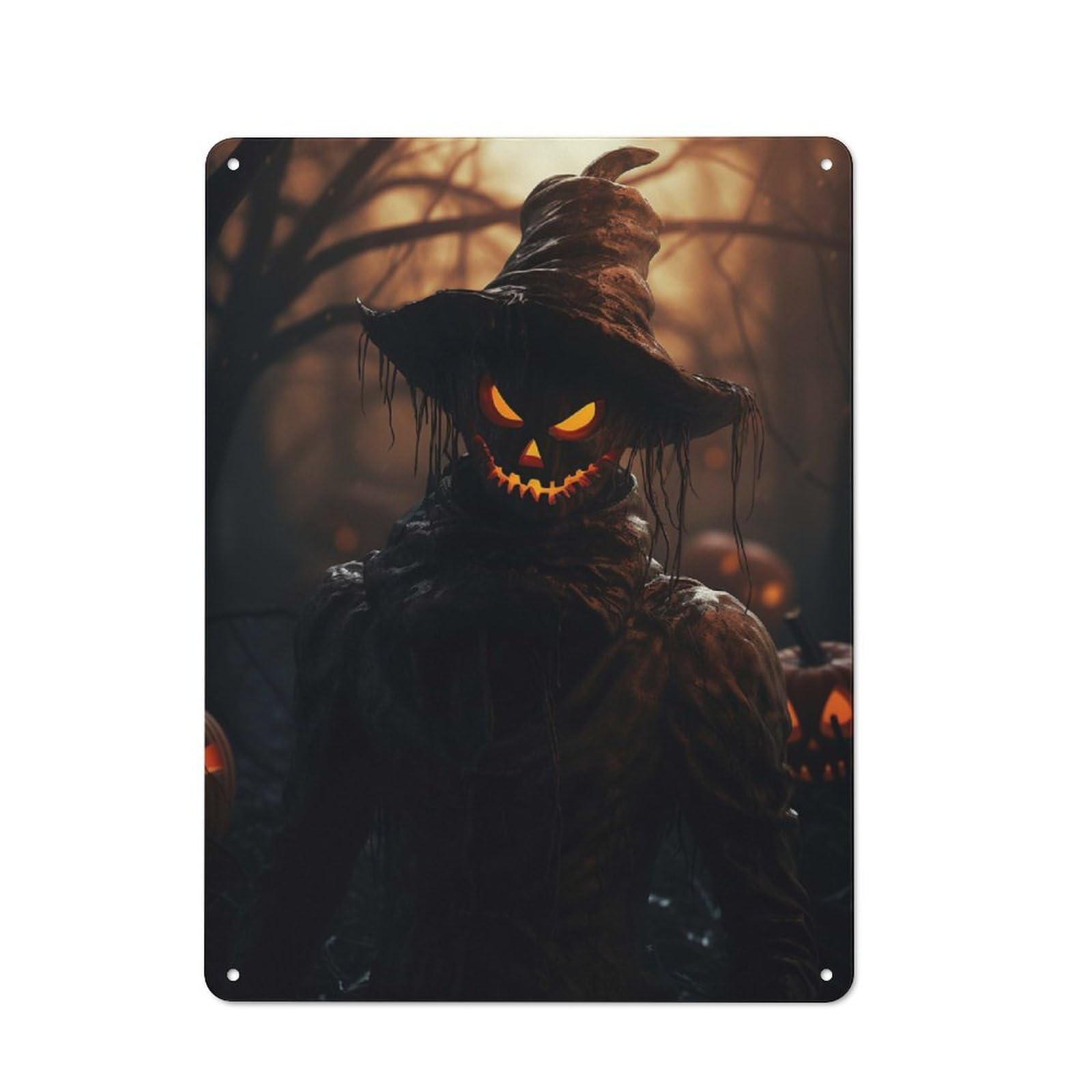 Junmoney The Forsaken Scarecrow Retro Metal Wall Sign 40X30cm Featuring For Hallway Wall, For Garage, Workshop And Man Cave Decoration