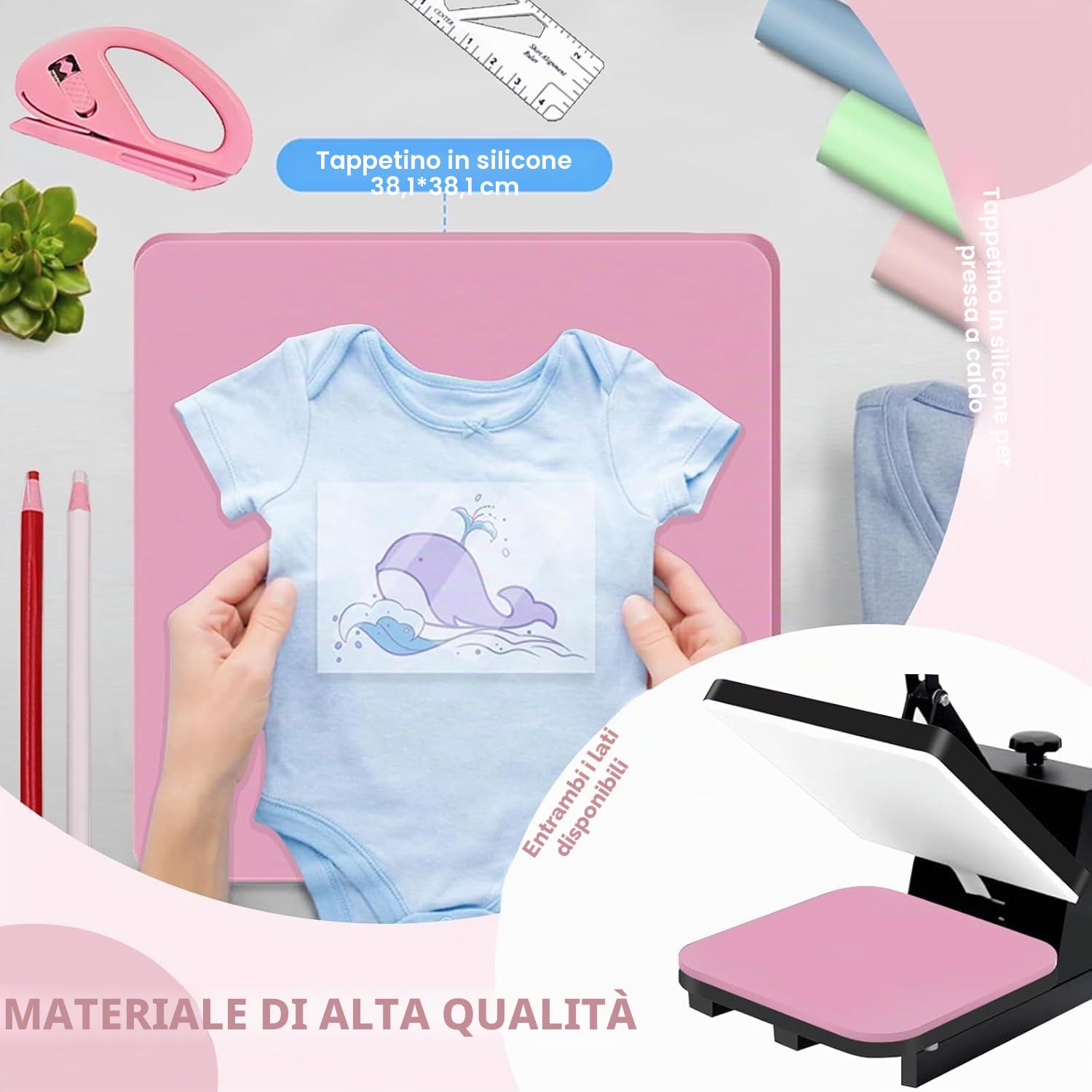 77 pezzi di sublimazione camicie kit di strumenti per l'allineamento del vinile, pad di pressa di calore in silicone, guida regole t-shirt e foglio in teflon per Cricut calore stampa HTV
