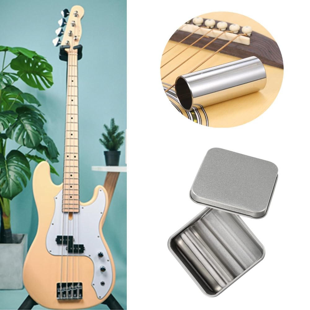 CuiCanfla 2 Pieces Slide for Guitar Crystal Slide and Stainless Steel Slide in Box, Slide, for Electric Guitar Bass, Medium - Image 4