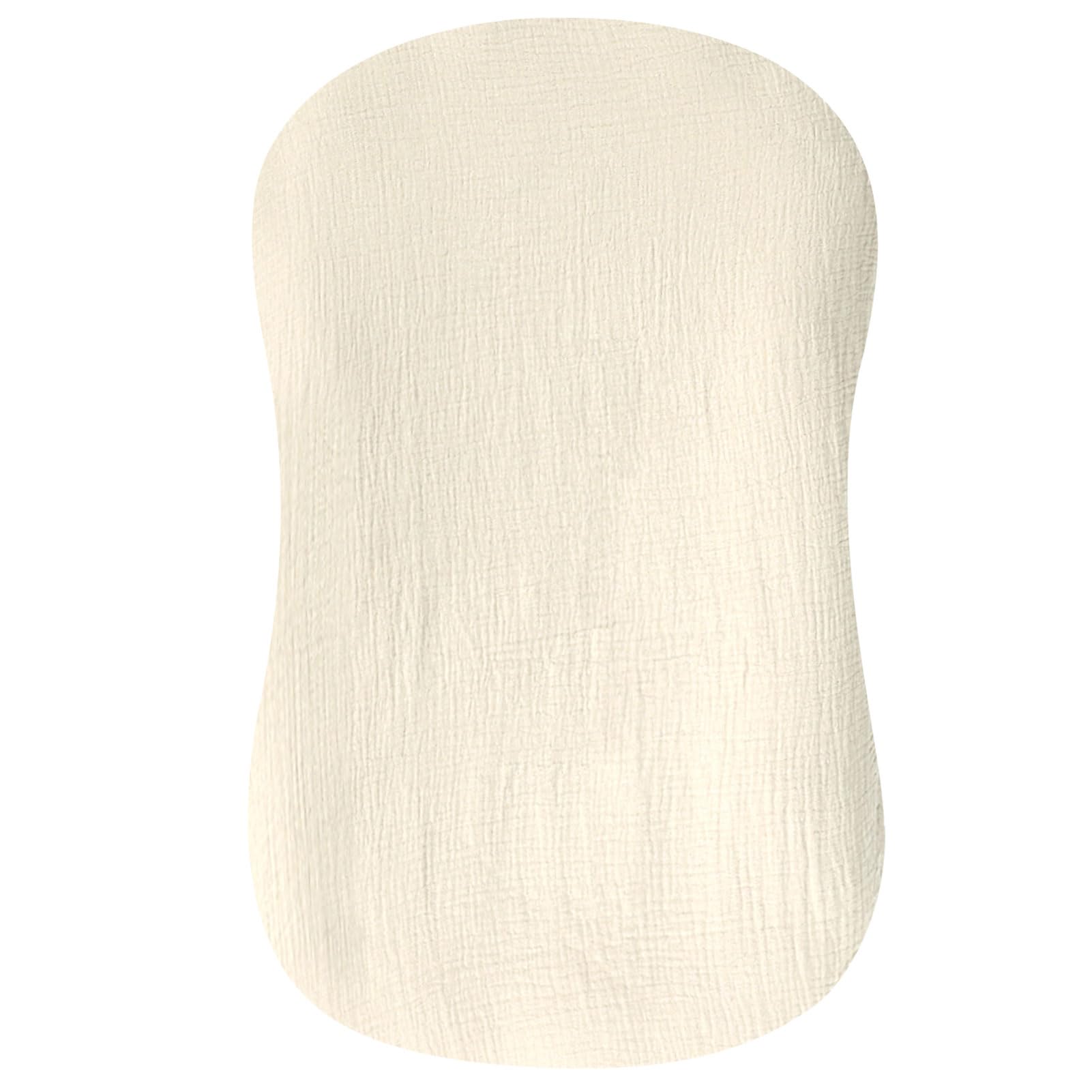 Hooyax Muslin Baby Lounger Cover 1 Pack, 100% Cotton Soft & Breathable Infant Lounger Covers Only for Newborn (Cream)