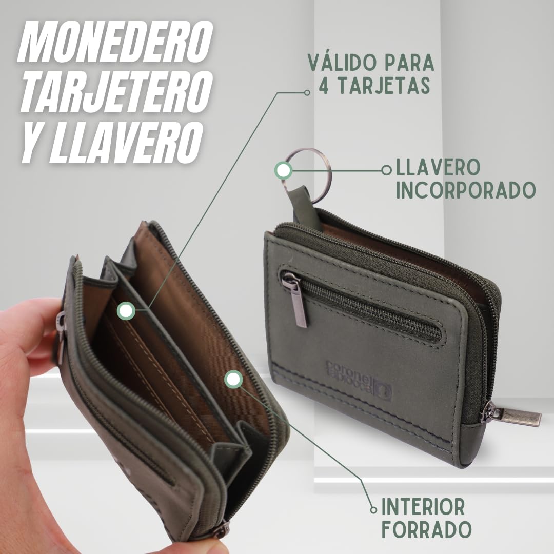 Coronel Tapioca - Carteras para Hombre de Piel - Cartera Hombre con Monedero - Monedero Hombre Casual - Cartera Tarjetero Hombre Gran Capacidad