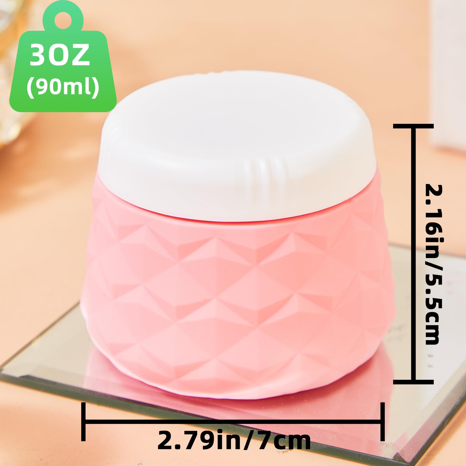 Silevoler Travel Size Containers for Toiletries, TSA Approved Travel Size Toiletries Silicone Cosmetic Cream Jars, Leak-Proof Refillable Containers W/Clear Bag (VIBRANT, 3OZ)