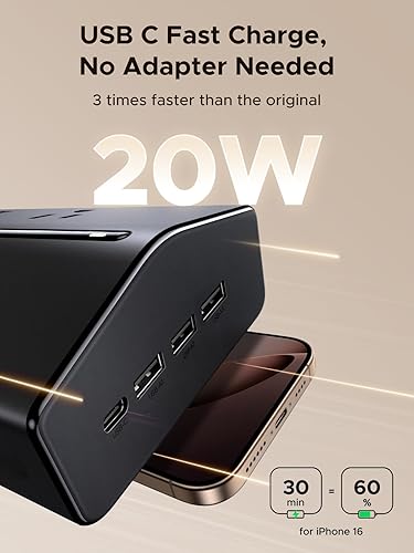 Miniatura 3 de UGREEN Paquete de cargador, cargador rápido USB-C de 45 W y 3 puertos + 16 AC+4 USB 20 W tira de alimentación de carga rápida, compatible con iPhone