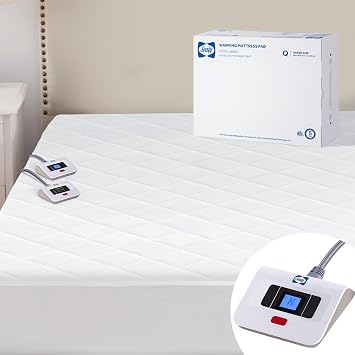 Sealy Heated Mattress Pad Queen Size Dual Control 10 Heat Levels, 60"x80"