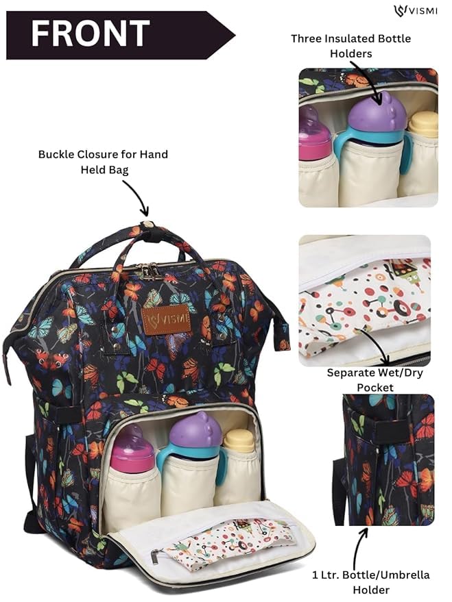 Image of VISMIINTREND Diaper Bag Combo for Mother for Travel | Includes Mini, Large Diaper Backpack |Baby Diaper Bag | Maternity Bag for Hospital | Nappy Bags for Mom | Gift for New Mom |Baby Shower Gift