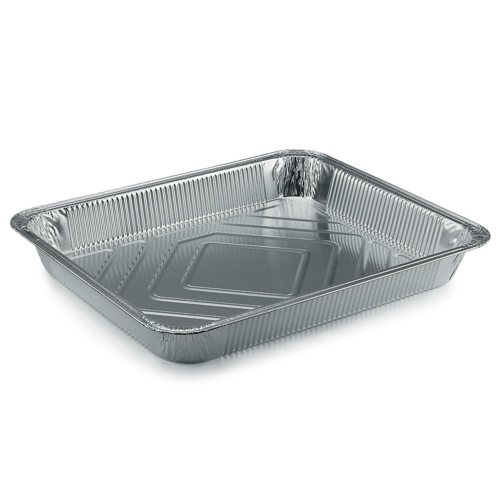 Kasaleti 40 Vaschette in Alluminio Rettangolari per Alimenti, Diverse Dimensioni, Argentate, Takeaway (12 Porzioni)