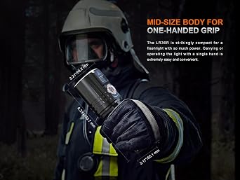Fenix LR36R 10000 Lumen LEP Long Throw Beam Search and Rescue Flashlight with EdisonBright Charging Cable Carrier