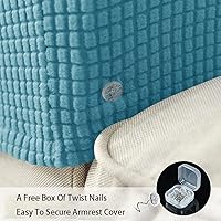 Vista 7 de Funda para reposabrazos, protector de muebles, fundas elásticas para brazos de sofá, funda lavable para sillón, funda de brazo para sofá, silla