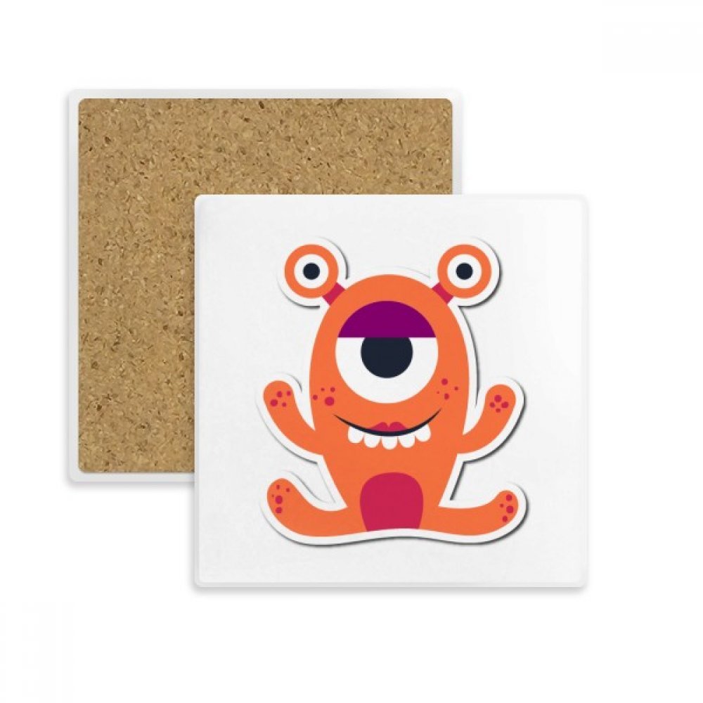 Cadeau de boissons coaster carré monstre orange et univers alien pour crémaillère