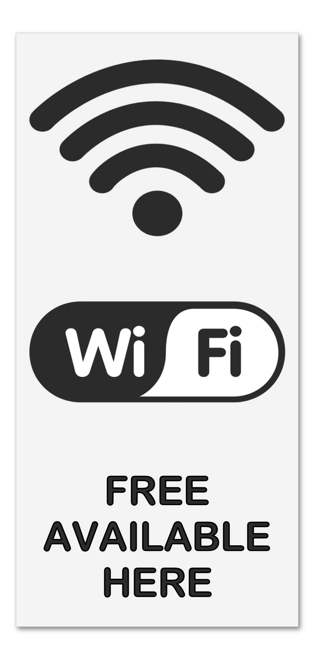 2 x Free Wi-Fi Zone available here - Info Sign Removable Self Adhesive Waterproof Durable Vinyl Label Sticker 225mm x 106mm