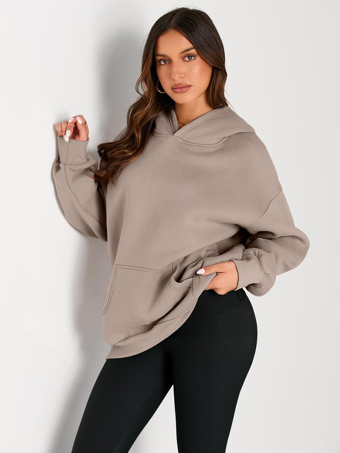 AUTOMET Womens Oversized Fleece Hoodies Pullover Sweatshirts Fall Clothes image 2