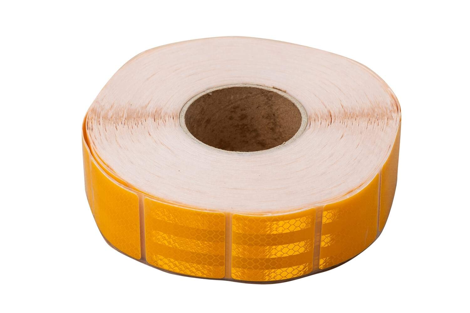 Reflektierendes Klebeband selbstklebend gelb segmentiert 45 m Rolle Segment ca. 48x48 mm Konturmarkierung für Fahrzeugkonturen auf starren Flächen an Anhänger LKW Trailer