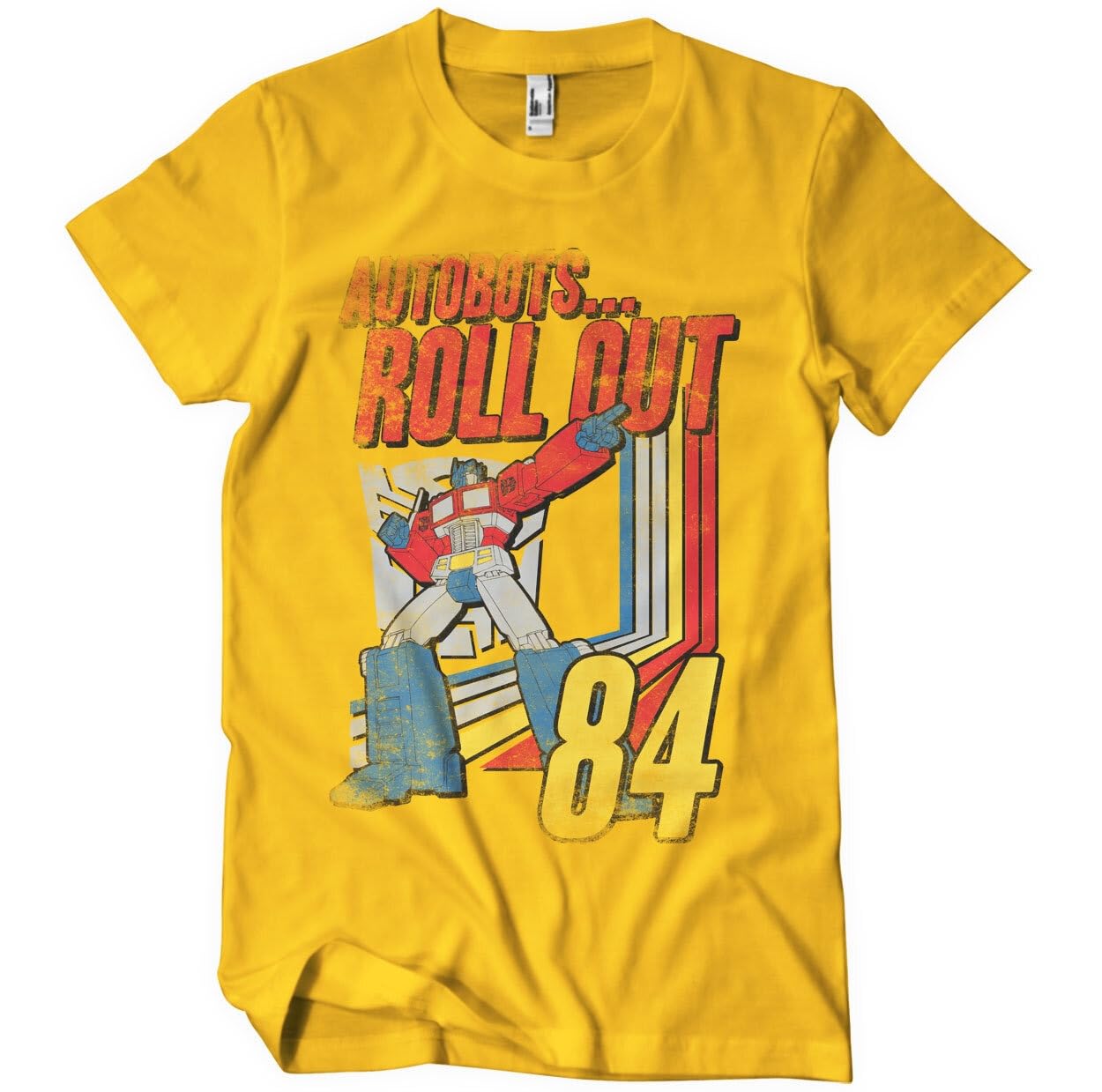 Transformers Officially Licensed Autobots - Roll Out Mens T-Shirt (Gold), XX-Large