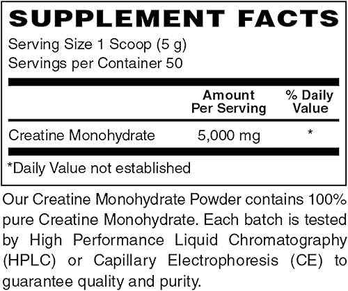 Miniatura 4 de Holly Hill Health Foods, Monohidrato de creatina en polvo 100% puro, 8.8 onzas