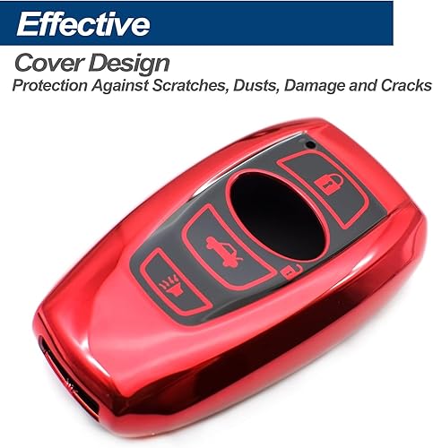 Vista 9 de Funda para llavero de TPU compatible con Subaru WRX BRZ Ascent Forester Crosstrek Legacy Outback Impreza XV WRX STI XV Crosstrek TPU Funda para Azul