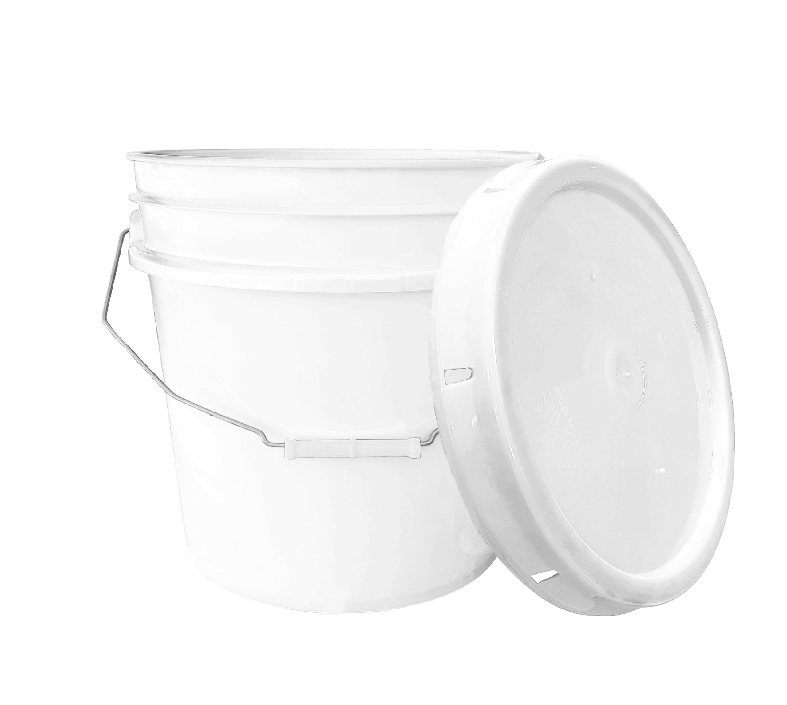MKS Plastics White 3.5-Gallon Food-Grade Bucket with Airtight Lid, 1-Pack