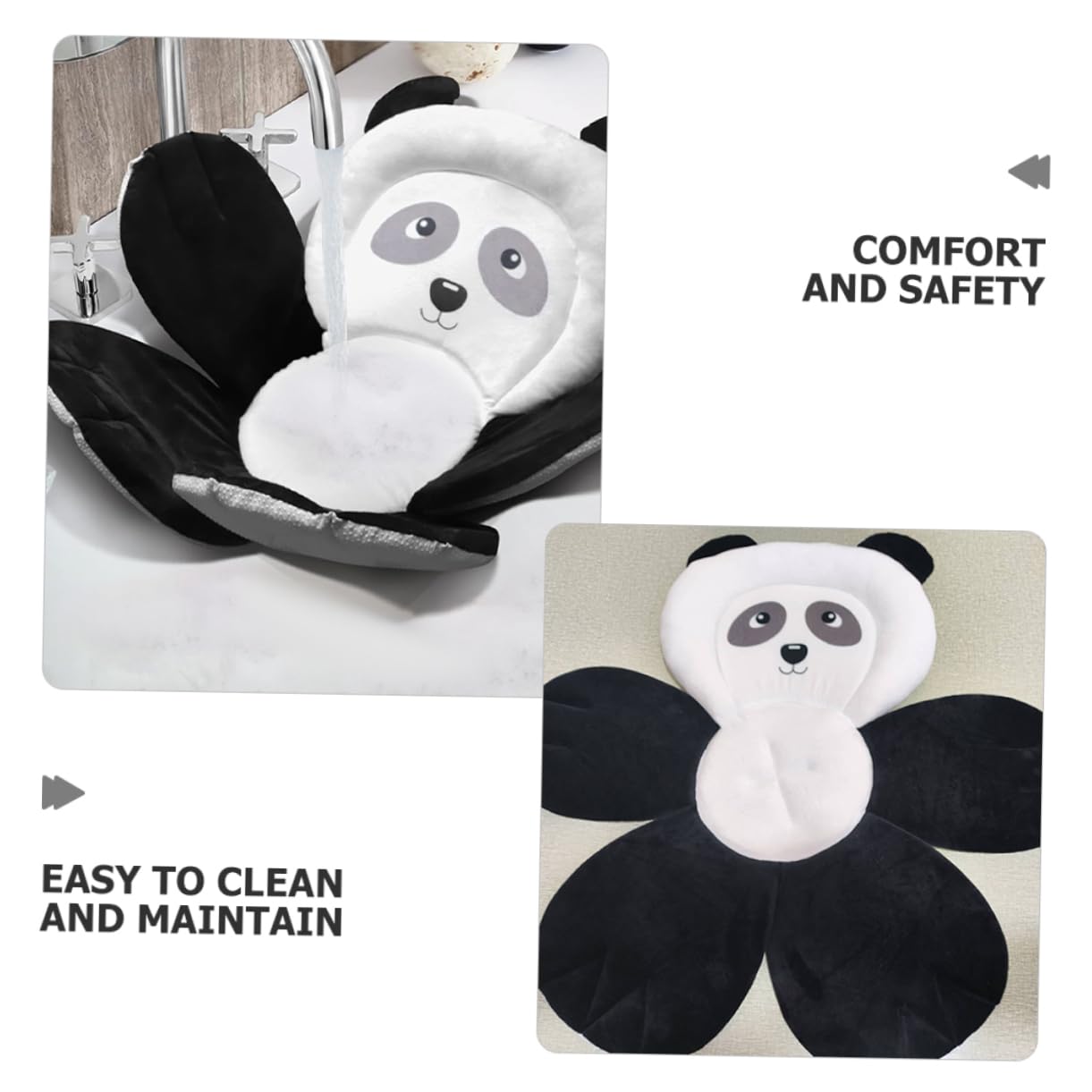 rutschfeste Babybadewannenmatte für Neugeborene Panda Form Waschbar Weich und Bequem für Badewanne und Dusche