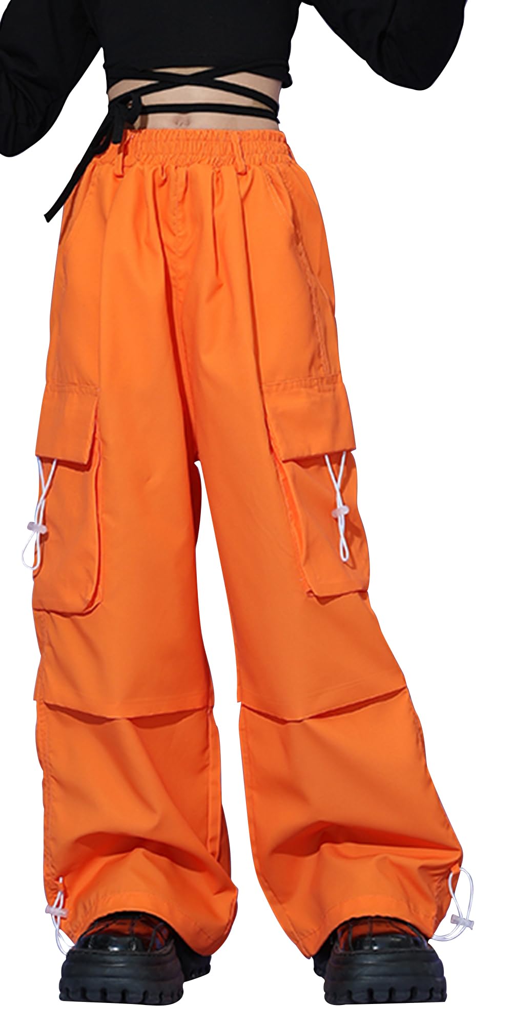 Maeau Pantaloni cargo larghi da ragazza, stile hip hop, pantaloni da danza per bambini Y2K vintage pantaloni sportivi sportivi pantaloni della tuta larghi per la scuola per 3-16 anni