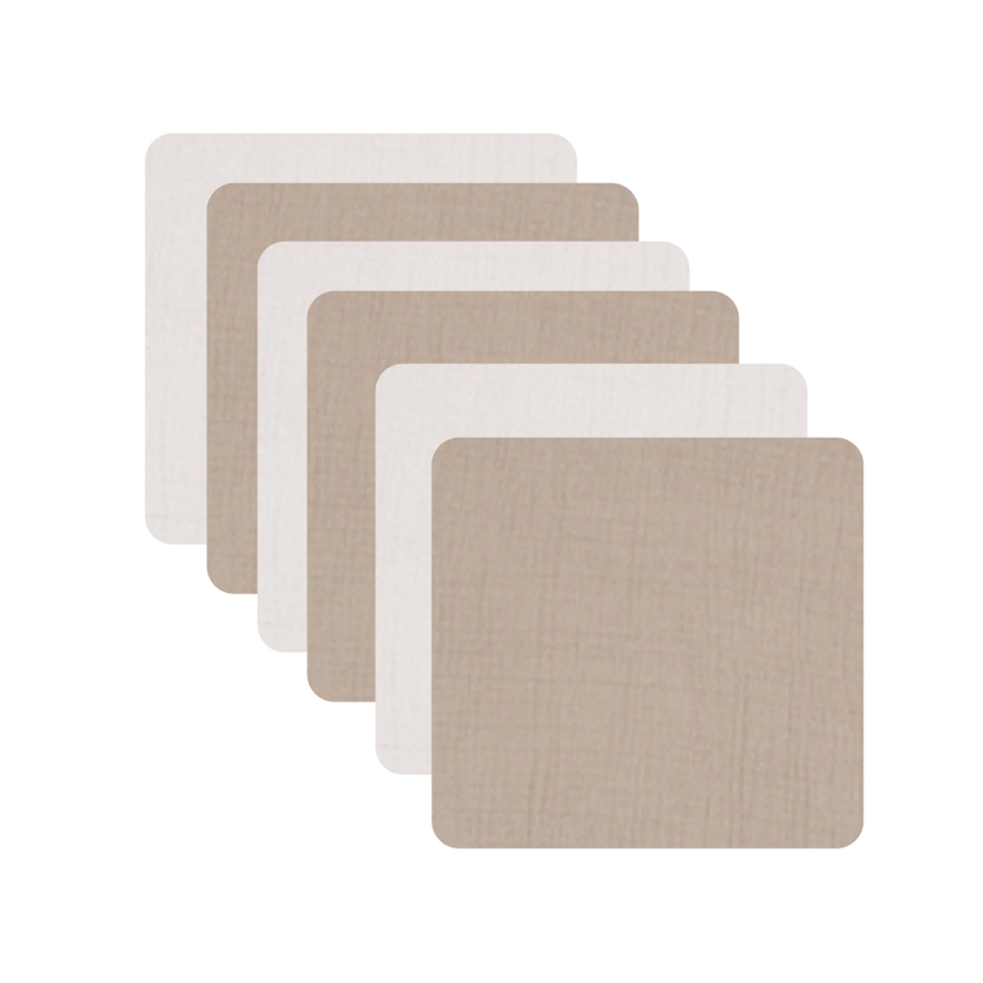 bistyle Baby Musselin Waschlappen 6er Pack 20x20 cm | 100% Bio-Baumwolle | Weiche Baby-Mundtücher & Spucktücher für Neugeborene | Sanfte Gesichtswaschlappen Musselintücher (Ecru-Beige)