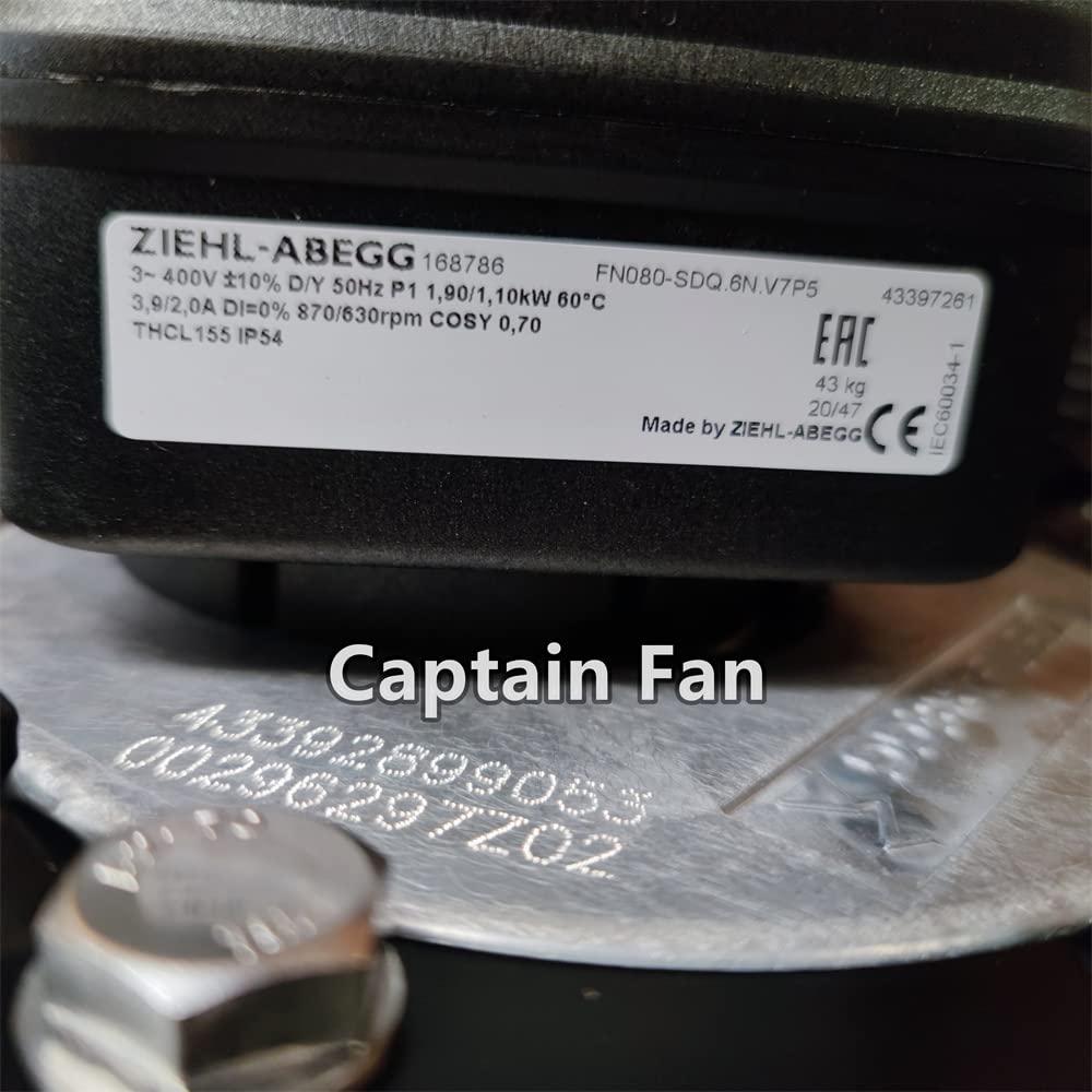 Amazon.com: FN080-SDQ.6N.V7P5 Ziehl-abegg Fan 400VAC 1.9/1.1KW