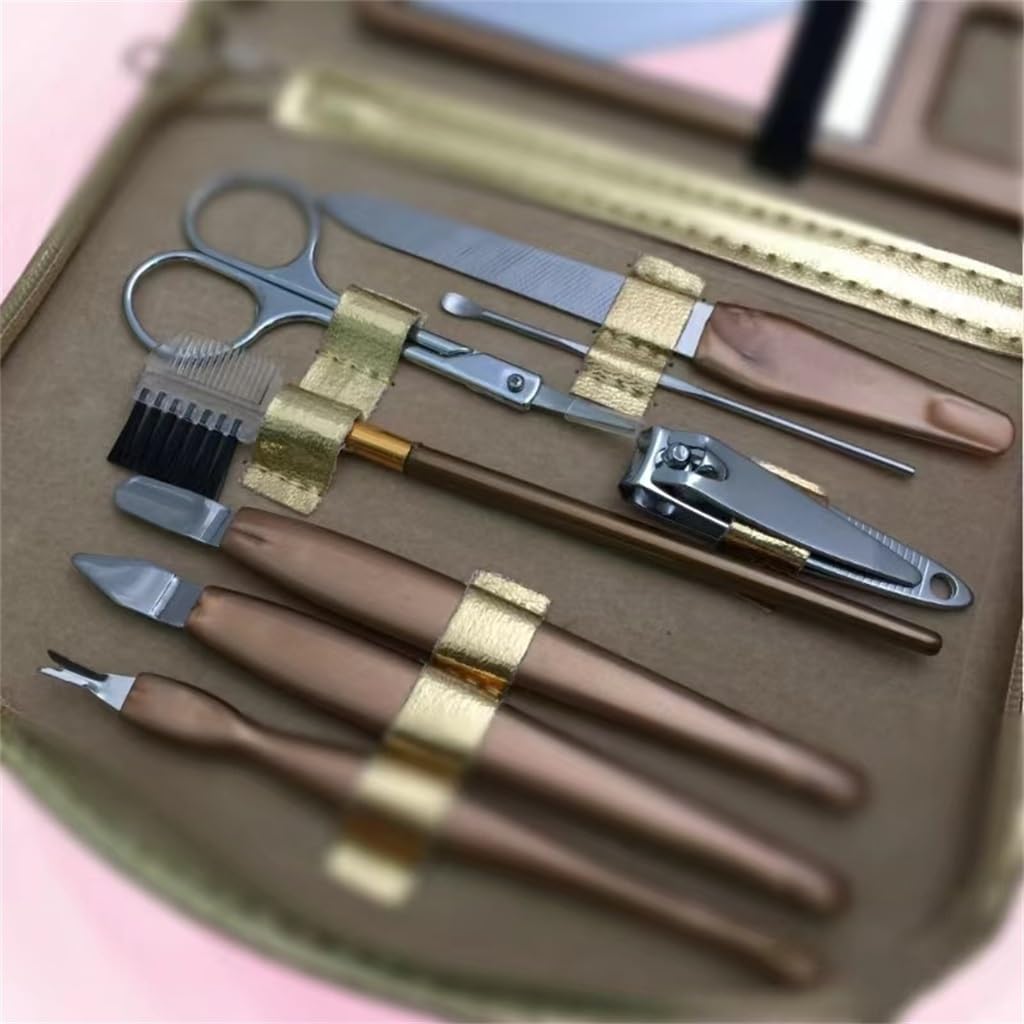 Zestaw obcinaczy do paznokci i narzędzi do manicure z pędzlami do makijażu i zestawem do zdobienia paznokci – niezbędne narzędzia kosmetyczne do pielęgnacji i rozpieszczania w domu
