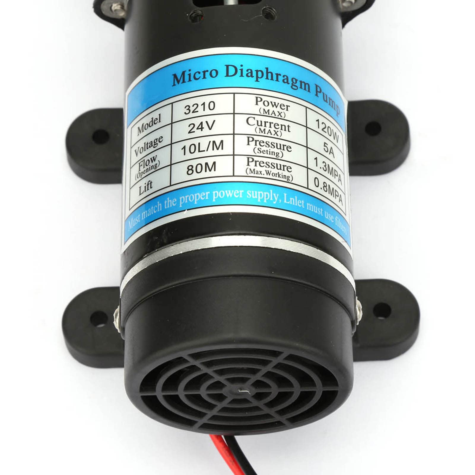 Pumpe 24V Selbstansaugend 120 W Elektrische Wasserpumpe, 10 L/M, Selbstansaugende Membranpumpe Mit Überstromschutz, Weit Verbreitet In Hochdruckreinigern, Pestizidspritzen (24V 3210Yd-24-120Fs)