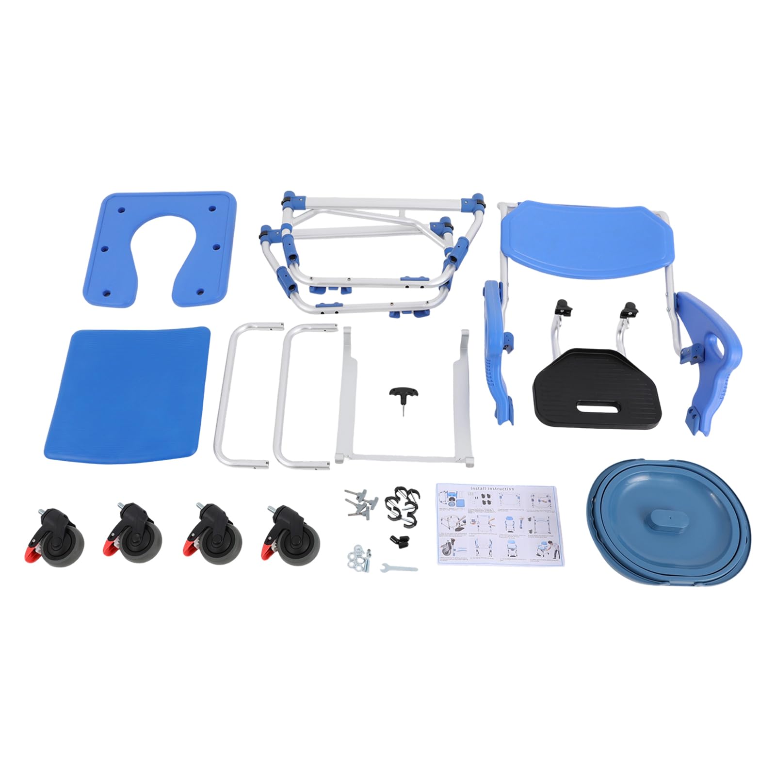 Sillas de inodoro móviles con ruedas, sillas de ducha móviles especialmente para personas mayores, sillas de ruedas de ducha móviles, sillas de inodoro, adecuadas para pacientes, personas mayores