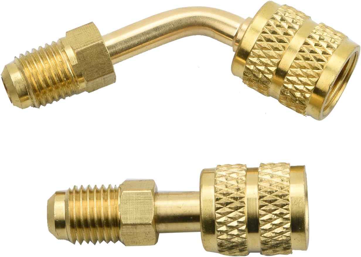 R410A Adapter Mini Split 5/16" SAE Female to 1/4" SAE Male Swivel Adapter for Air Conditioners HVAC, 2PCS